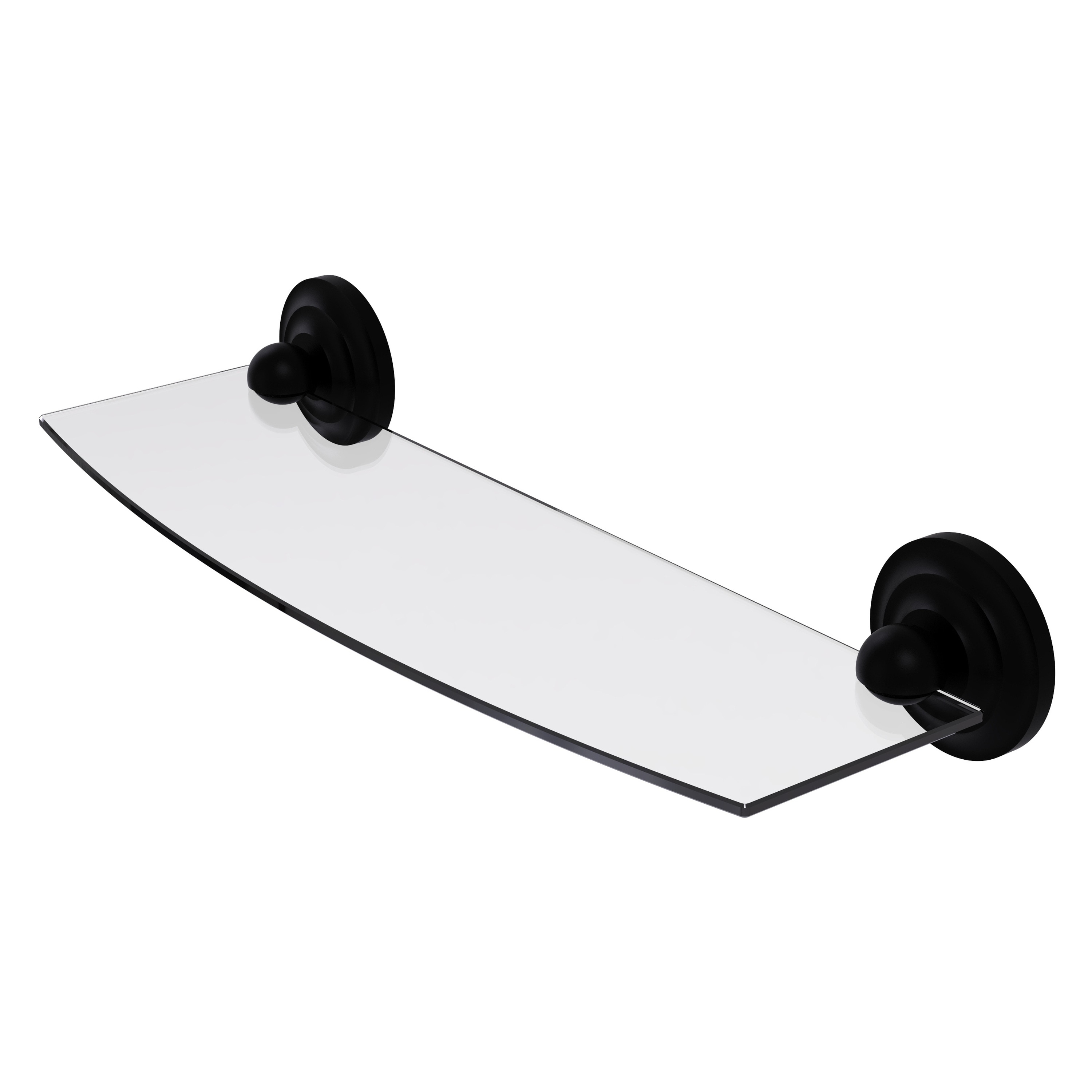 Allied Brass PQN-33/18-BKM Prestige Que New Matte Black Wall mount Bathroom Shelf ( 18-in x 3-in x 5-in )