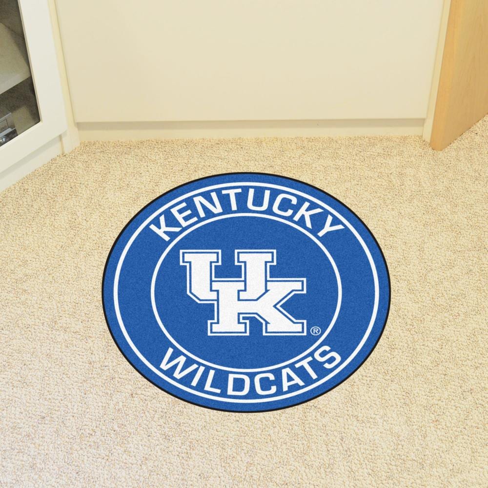 FANMATS Kentucky Wildcats 2-ft x 2-ft Blue Round Indoor Decorative Sports  Door Mat in the Mats department at