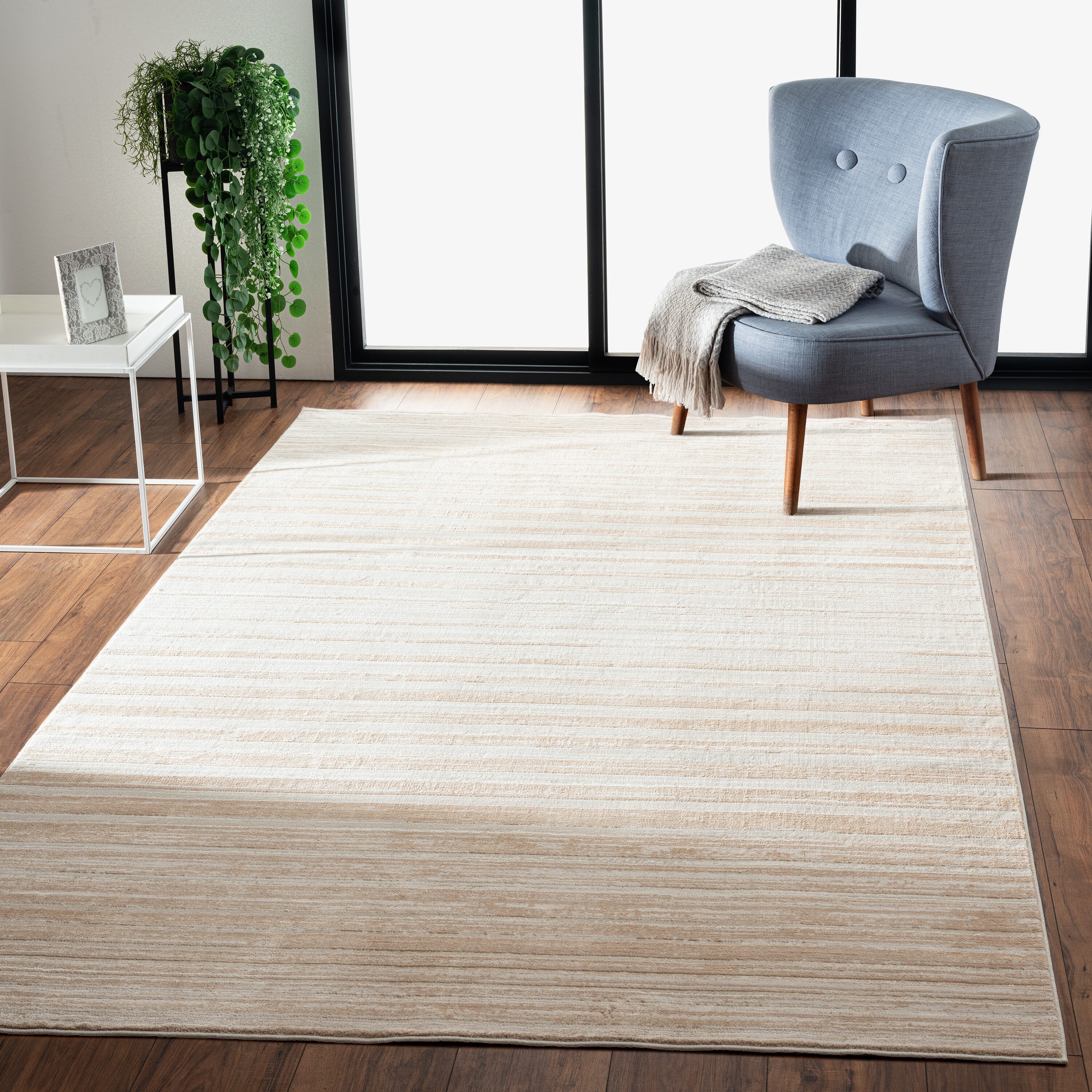 LR Home 9312A9084934J8 8 x 10 (ft) Loomed Polyester Cream/Beige Rectangular Indoor Abstract Area rug
