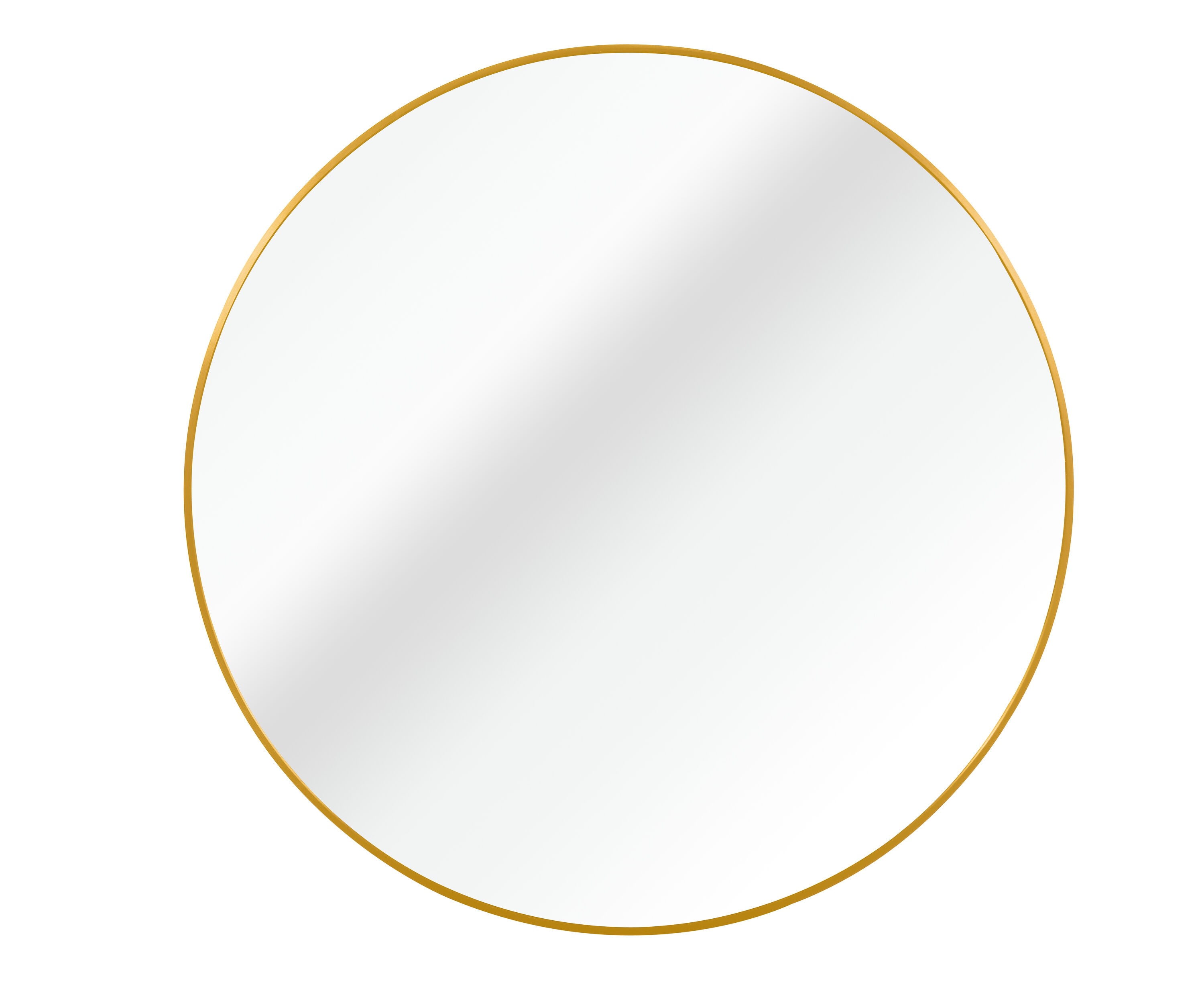 Forclover HUC-RD16GD 16-Inches W x 16-Inches H Round Gold Beveled Wall Mirror