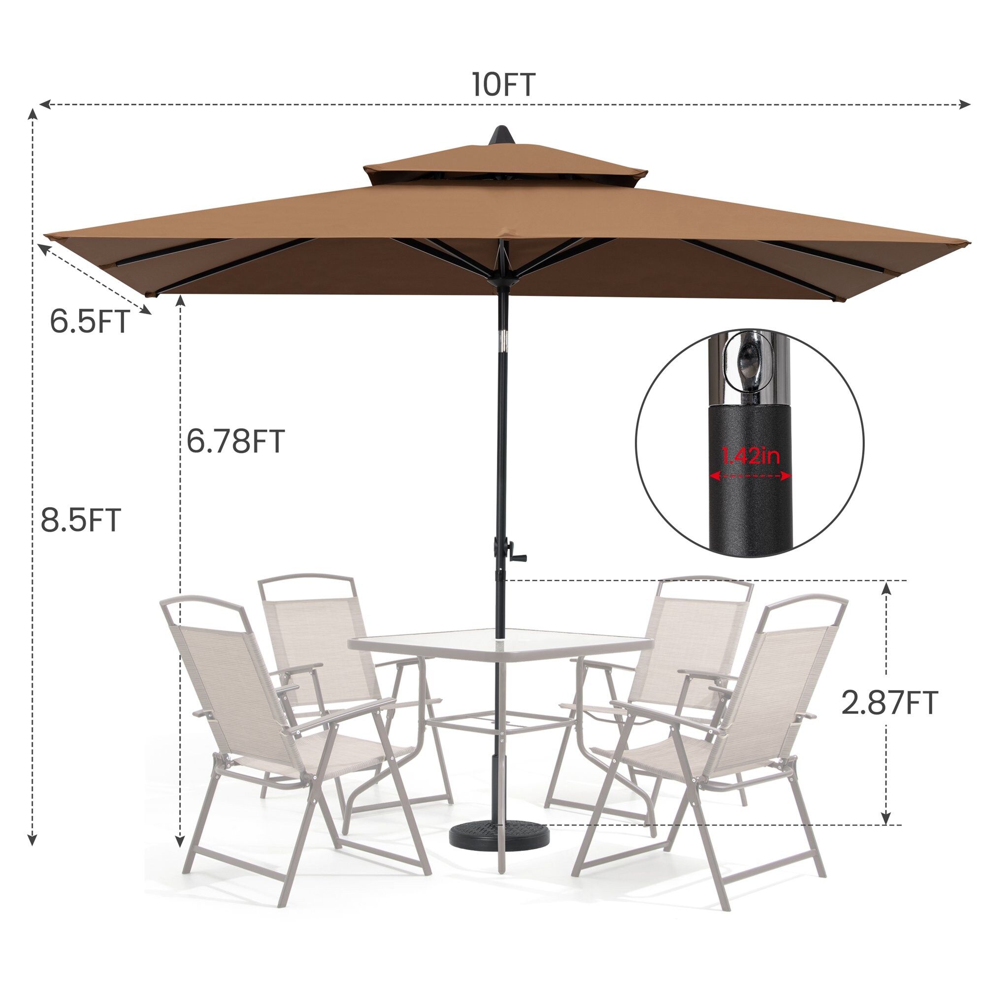 Crestlive Products CL-PU011BRN Umbrellas-2 - View #2