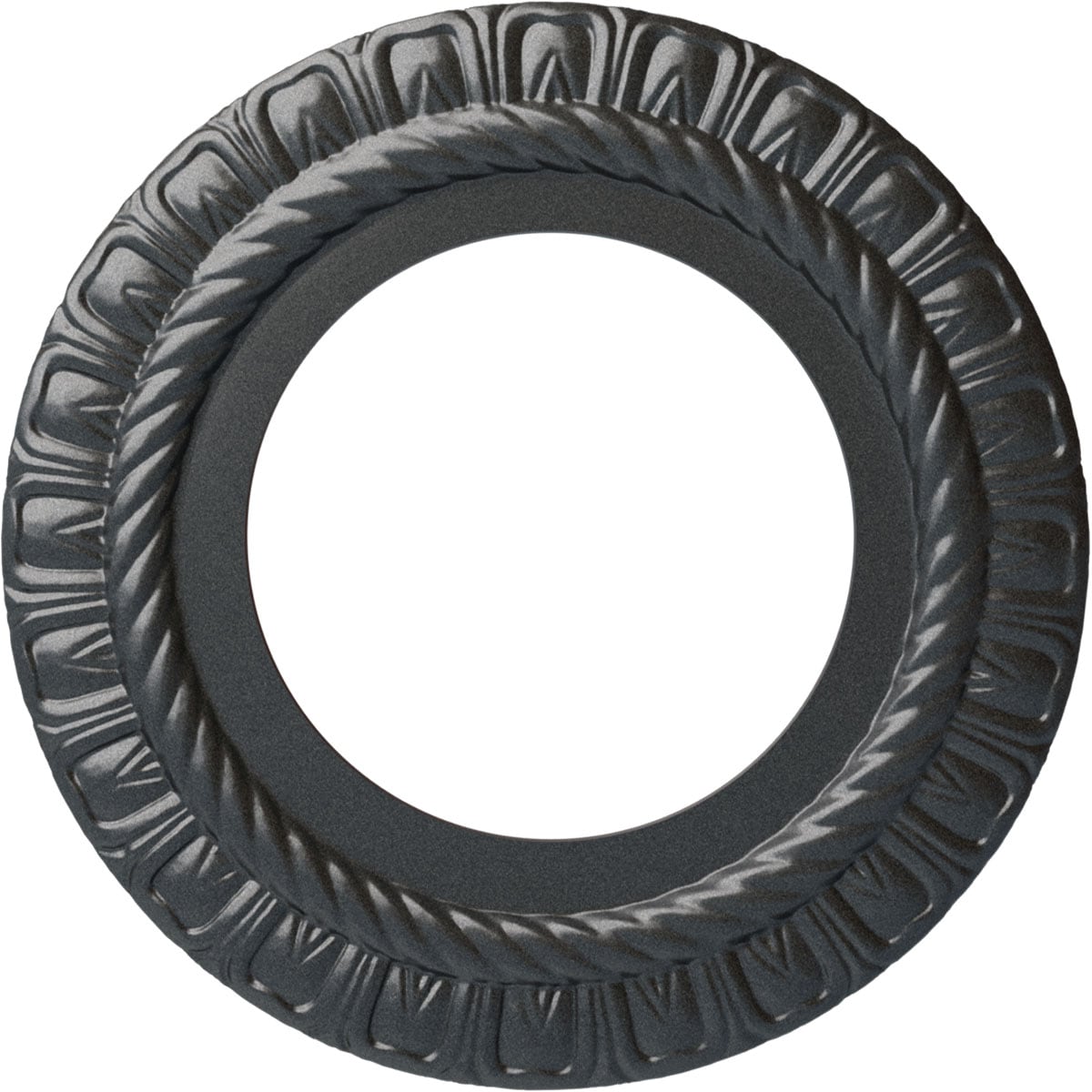 Ekena Millwork CM10CLPES Claremont 10.625-in W x 10.625-in L Painted Pewter Polyurethane Split Ceiling Medallion