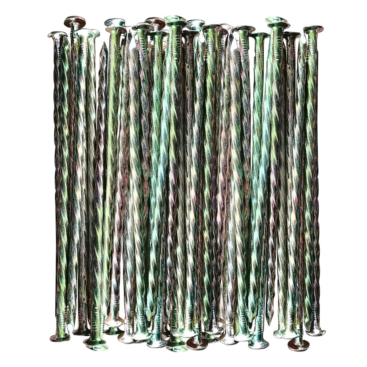 Aoibox  6 in Galvanized Metal Spiral Artificial Turf Anchoring Plant Stakes Rust Resistant 35 Pack