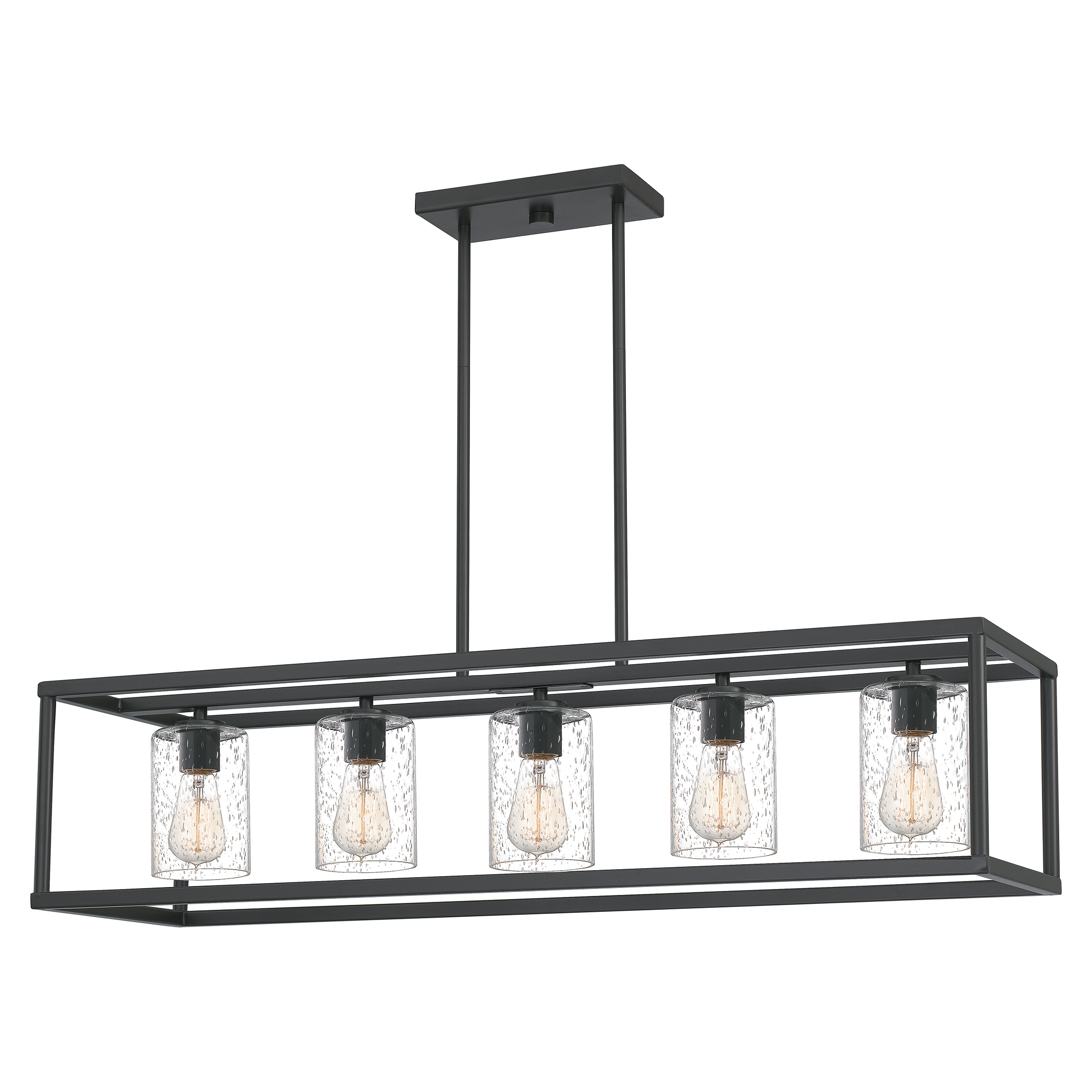 Quoizel NHR3538OZ Ingram 5-Light Matte Black Farmhouse Damp Rated Chandelier
