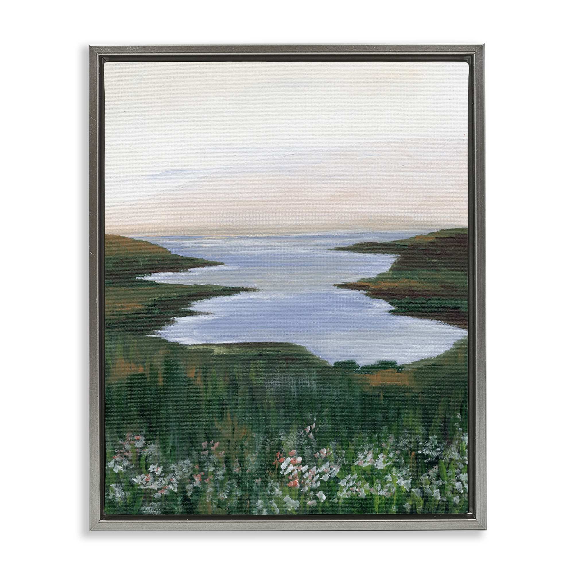 Stupell Industries BS-411-FFL-16X20 Peaceful Greenery by Lake Floating Frame design by Nikita Jariwala