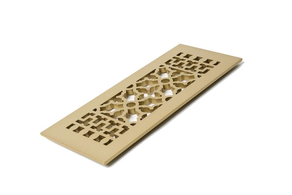 Reggio Register 614-AMSGNH Scroll Sun Gold Floor Register (Duct Opening: 12-in x 4-in; Outside: 5.5-in x 14-in)