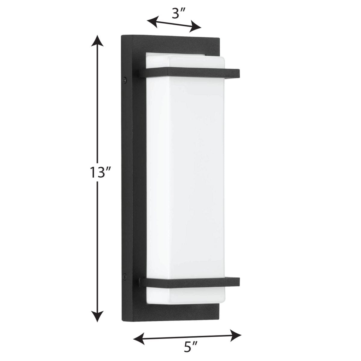 Black Aluminum LED Outdoor Wall Sconce with Acrylic Shade