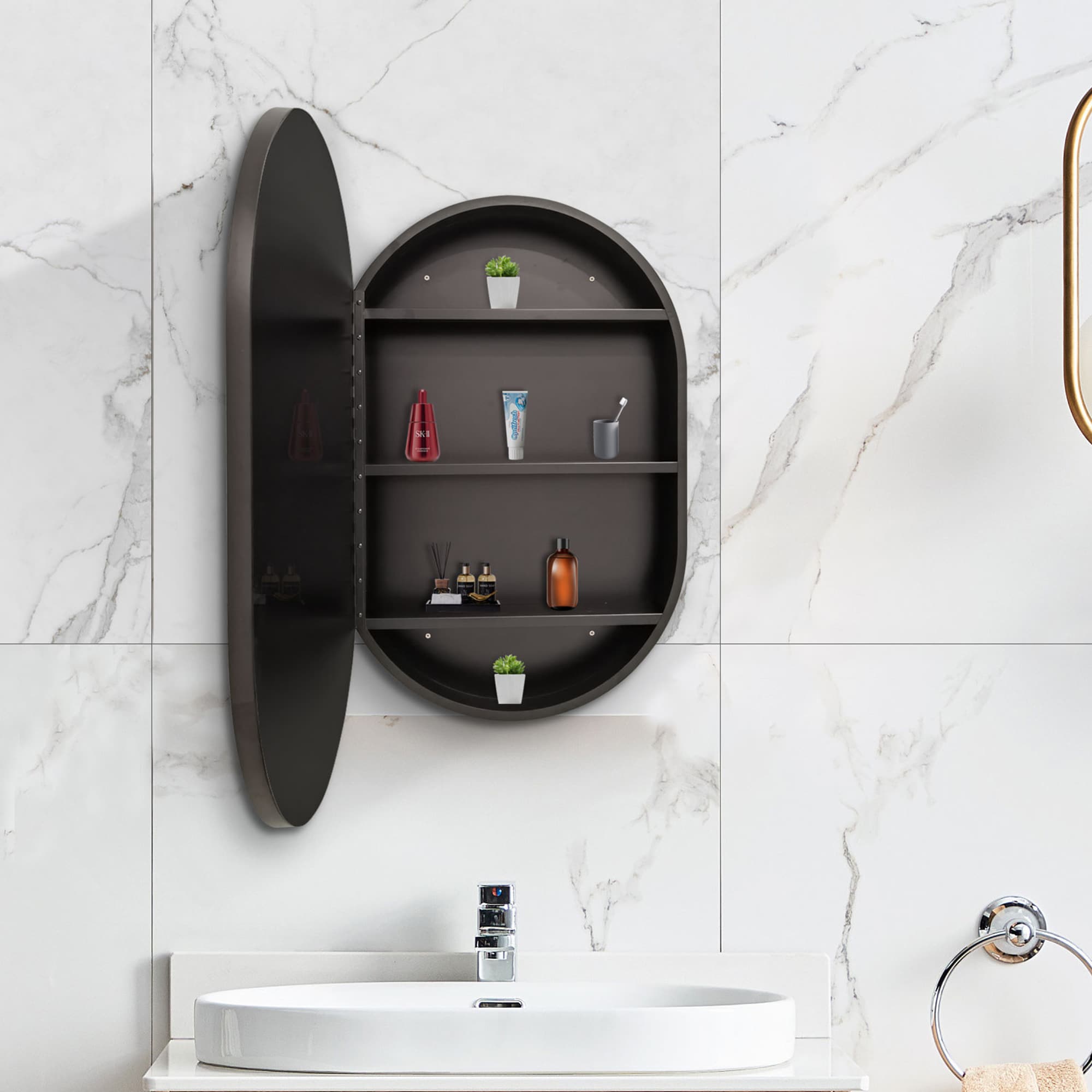 SINOFURN SYD530026BK Bathroom-Medicine-Cabinets - View #6