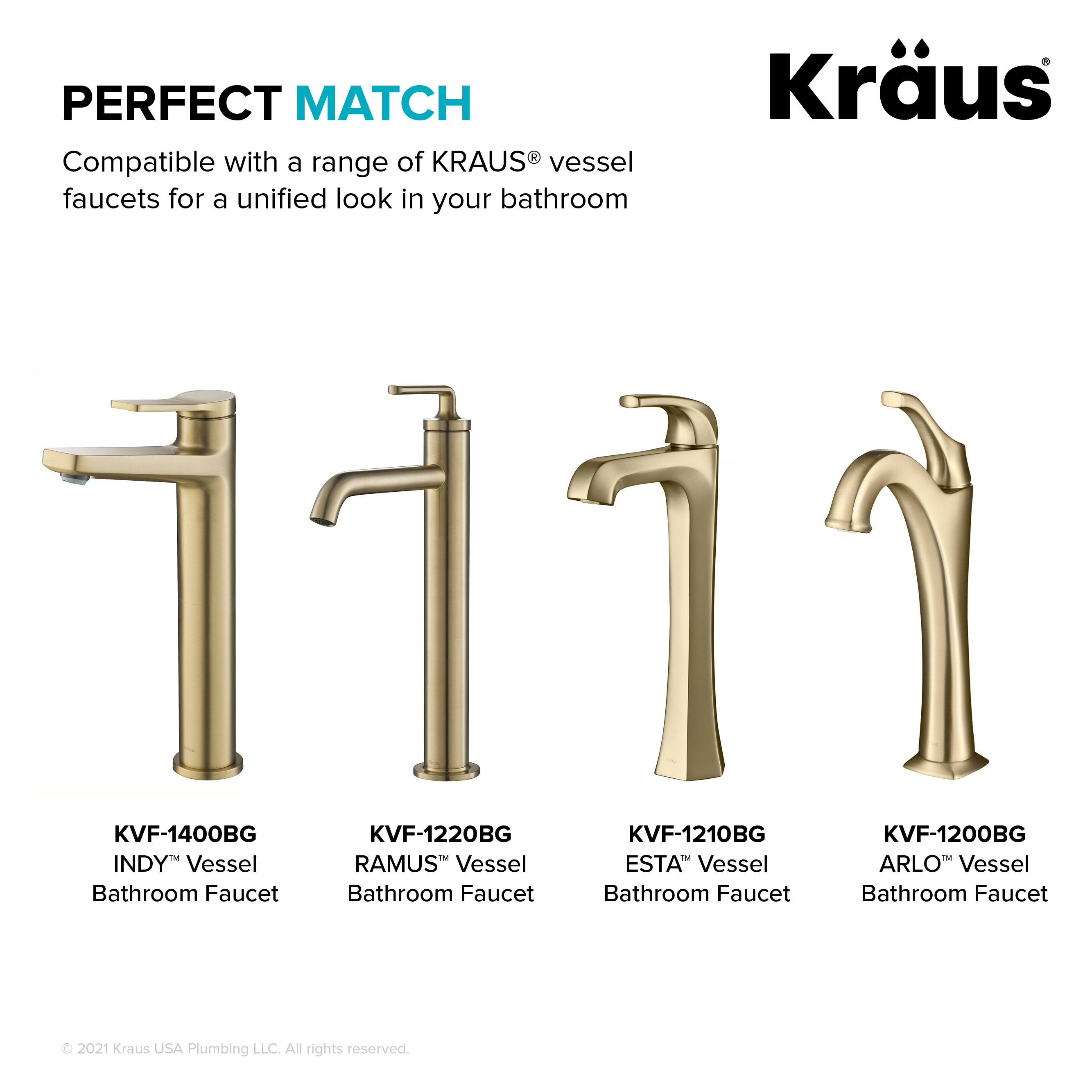 Kraus factory KVF-1200BG Arlo Bathroom Faucet Brushed Gold