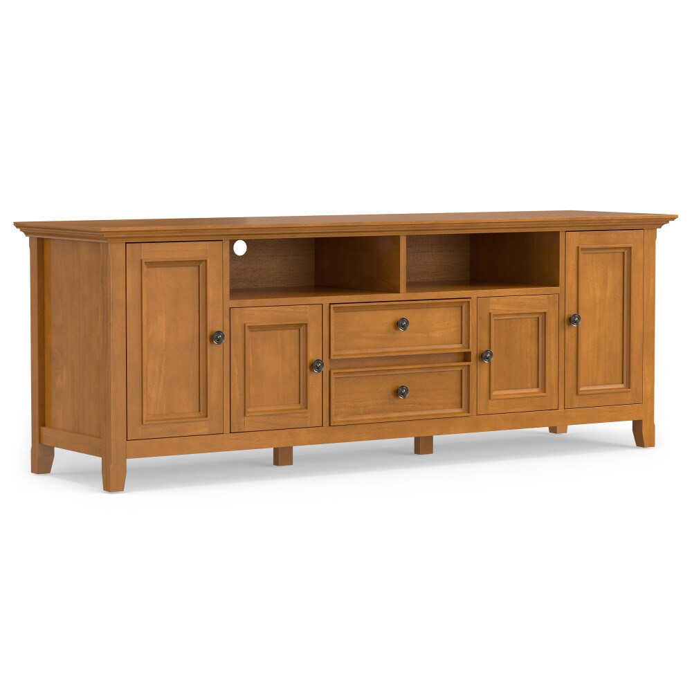 Simpli Home AXCAMH72-LGB Amherst Transitional Light Golden Brown Tv Stand (Accommodates TVs up to 80-in)