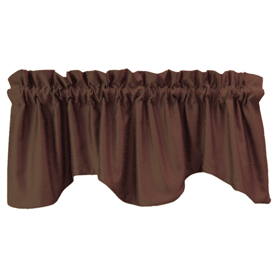 allen + roth Florence 18-in Chocolate Polyester Rod Pocket Valance at ...