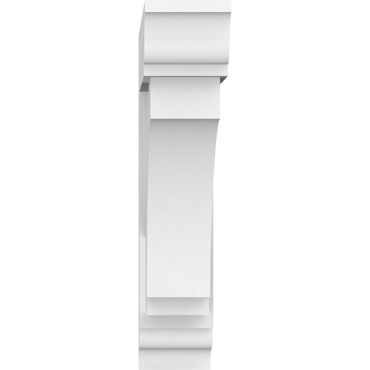 White PVC Architectural Grade Decorative Corbel Bracket, 3"W x 14"D x 14"H