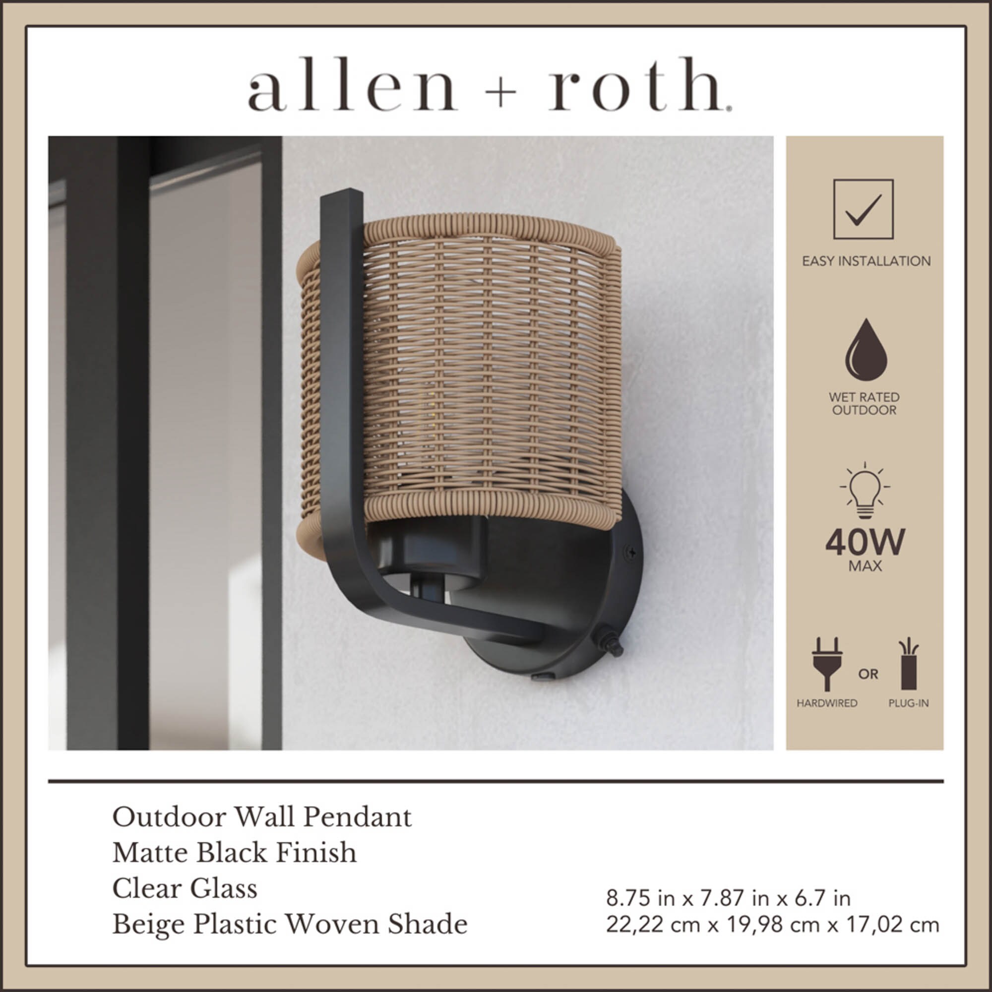 allen + roth 43044 Outdoor-Wall-Lighting - View #3