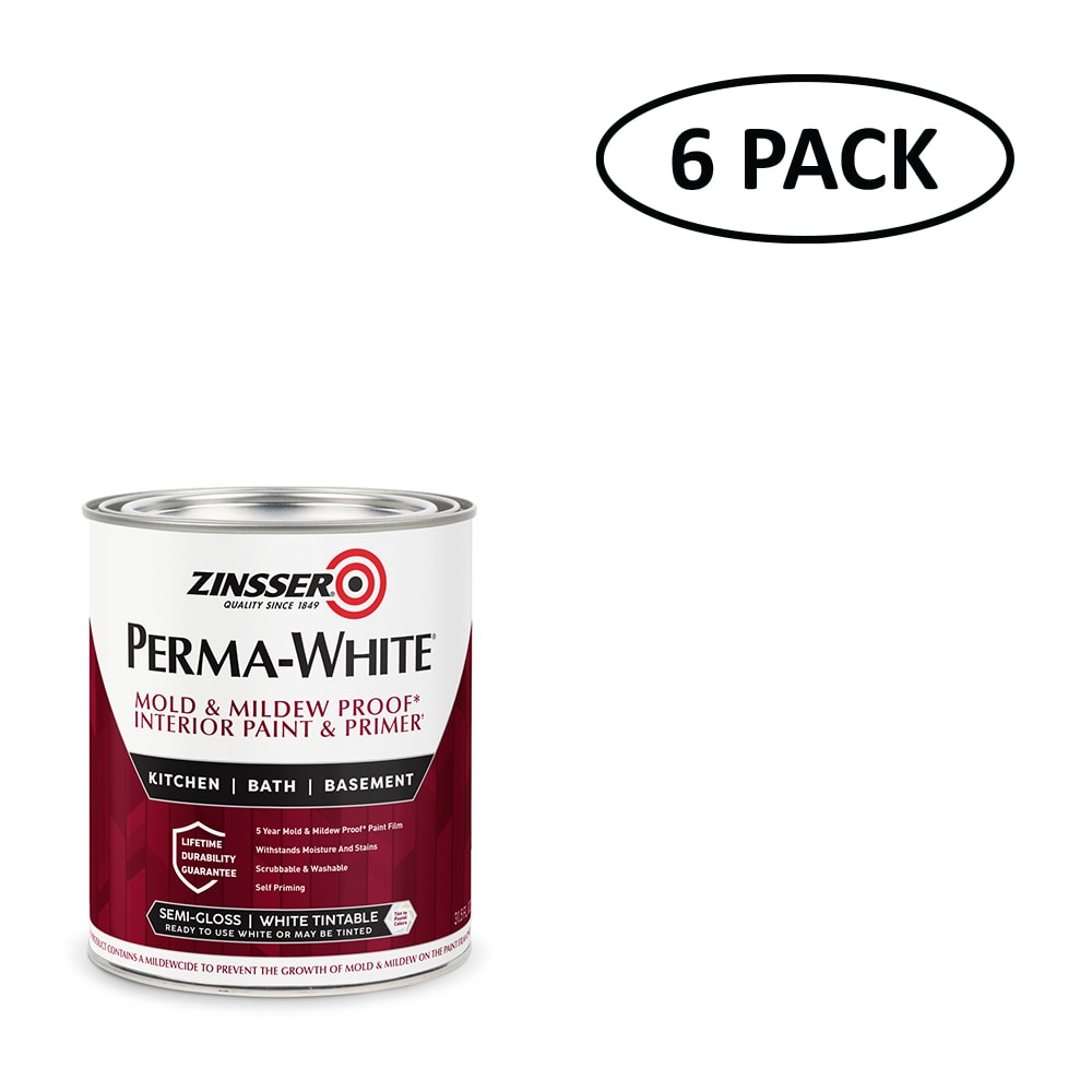 Zinsser 2754SOS Semi-gloss White Tintable Water-based Interior Paint ( 1-quart )