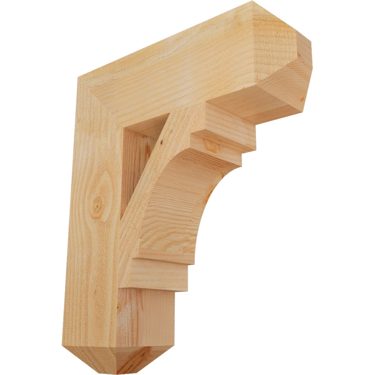 Ekena Millwork BKT06X20X24MRC04RDF Merced craftsman rough sawn 6-in x 20-in x 24-in Douglas fir Brown Wood Standard bracket