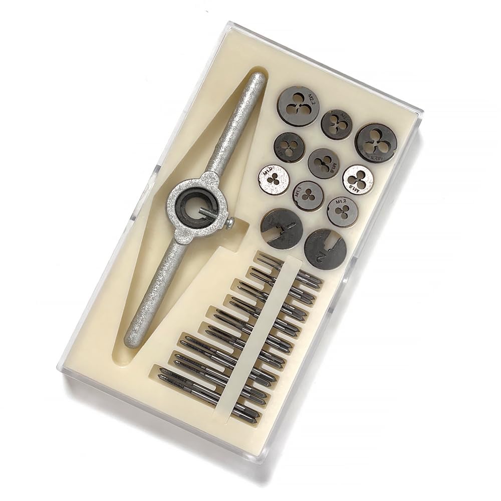 ITOPFOX  31 Piece Micro Metric Tap and Die Set M1 to M2.5 Thread Repair Kit for Small Electronics Watches and Models durable