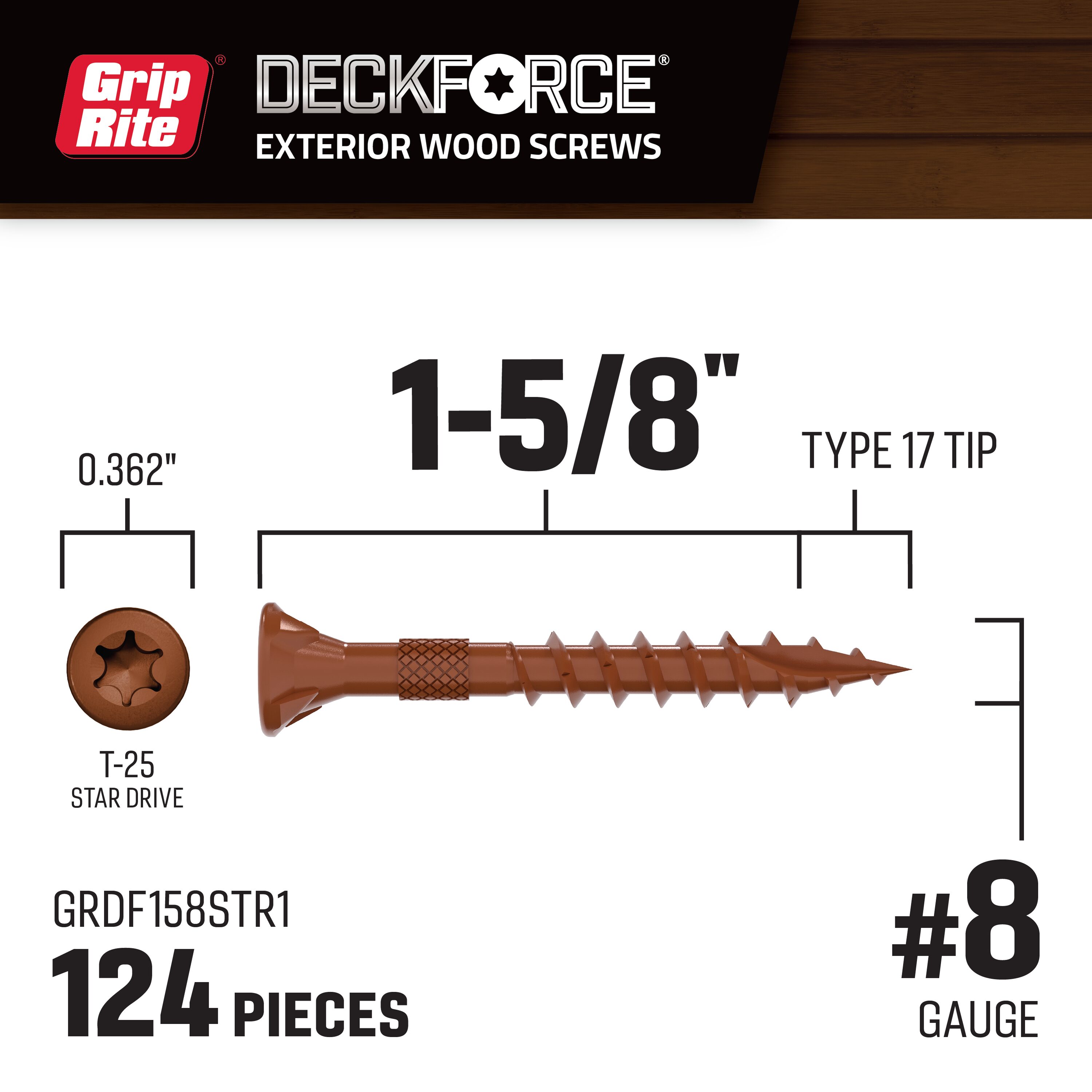 DeckForce by Grip Rite GRDF158STR1 Deck-Screws - View #2