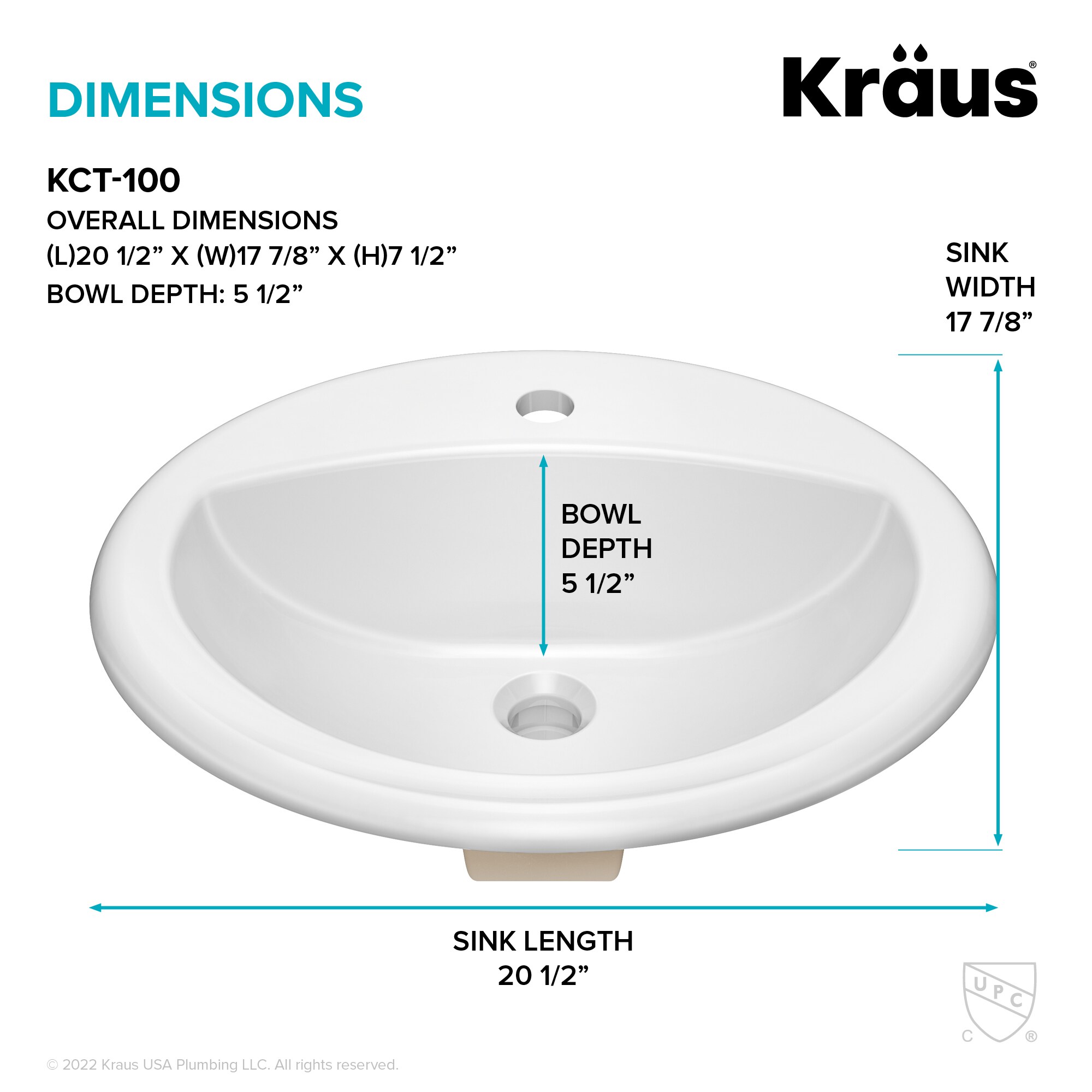 Kraus KCT-100 Bath-Sink - View #4