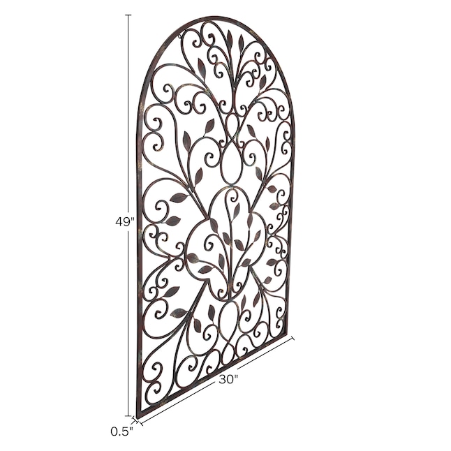 Hastings Home Iron Arched Window Panel Wall Decor Framed 49 In H X 30 W Modern Metal Hand Painted The Art Department At Com - Metal Scroll Wall Decor Canada