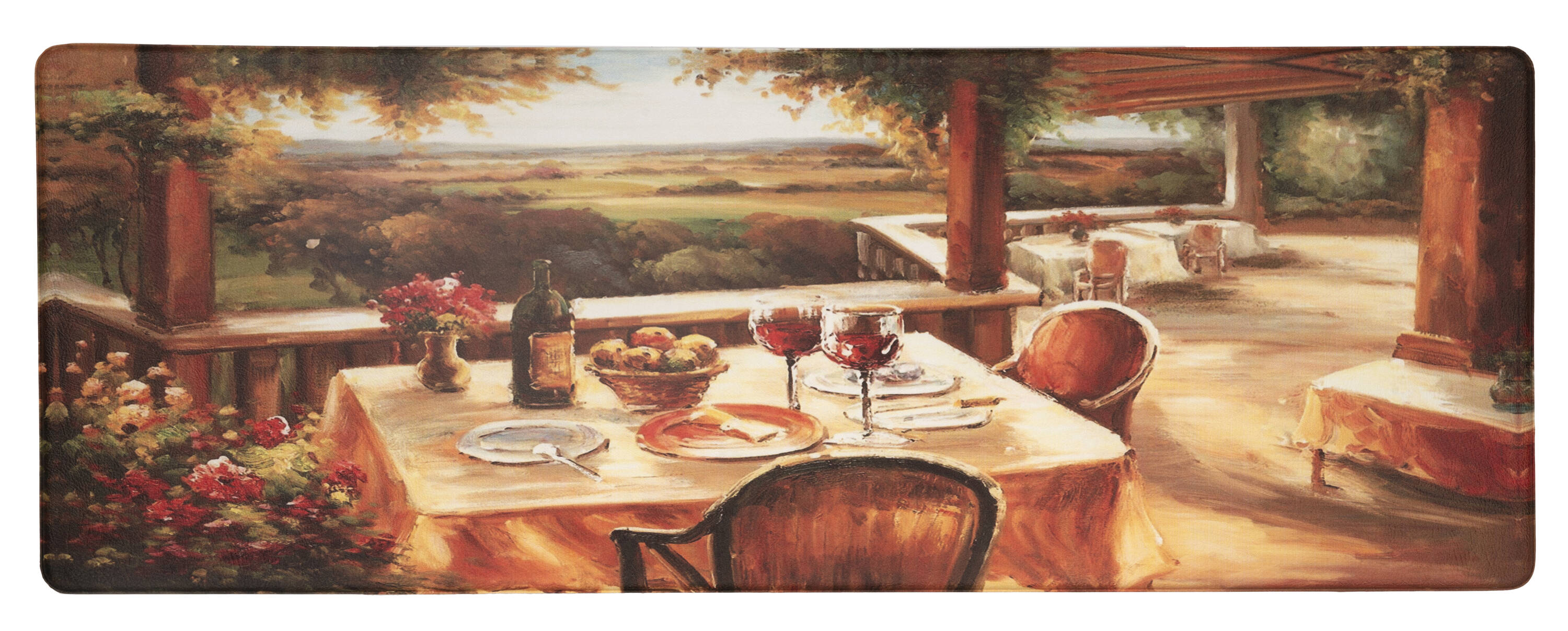 Village Restaurant Scenery Anti-Fatigue PVC Kitchen Mat