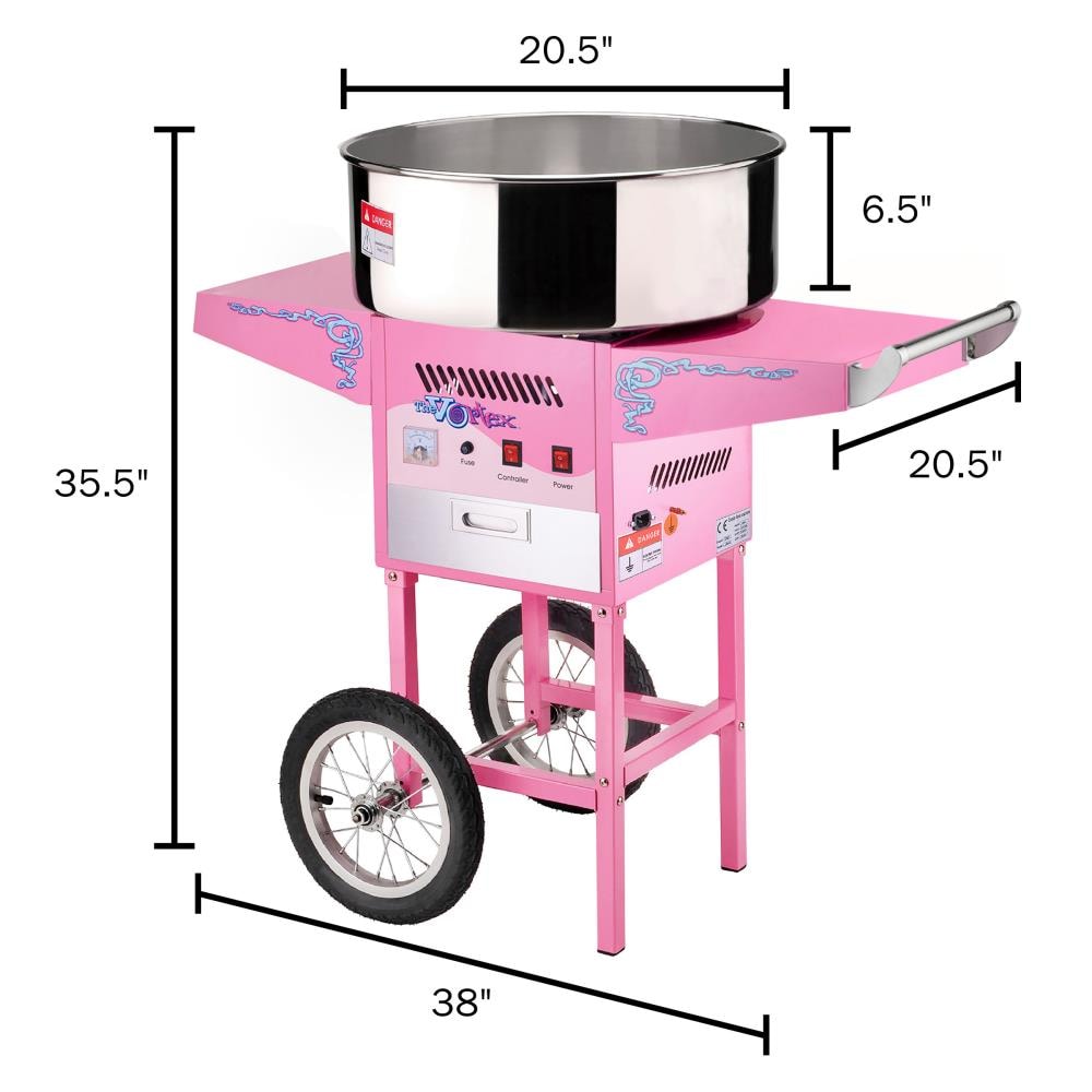 Portable Commercial Electric Cotton Candy Floss Maker with Sugar Scoop 500W Portable Marshmallow Machine with Sucker for Kids Christmas Small size, Pink circle TYCOLIT Cotton Candy Machine 