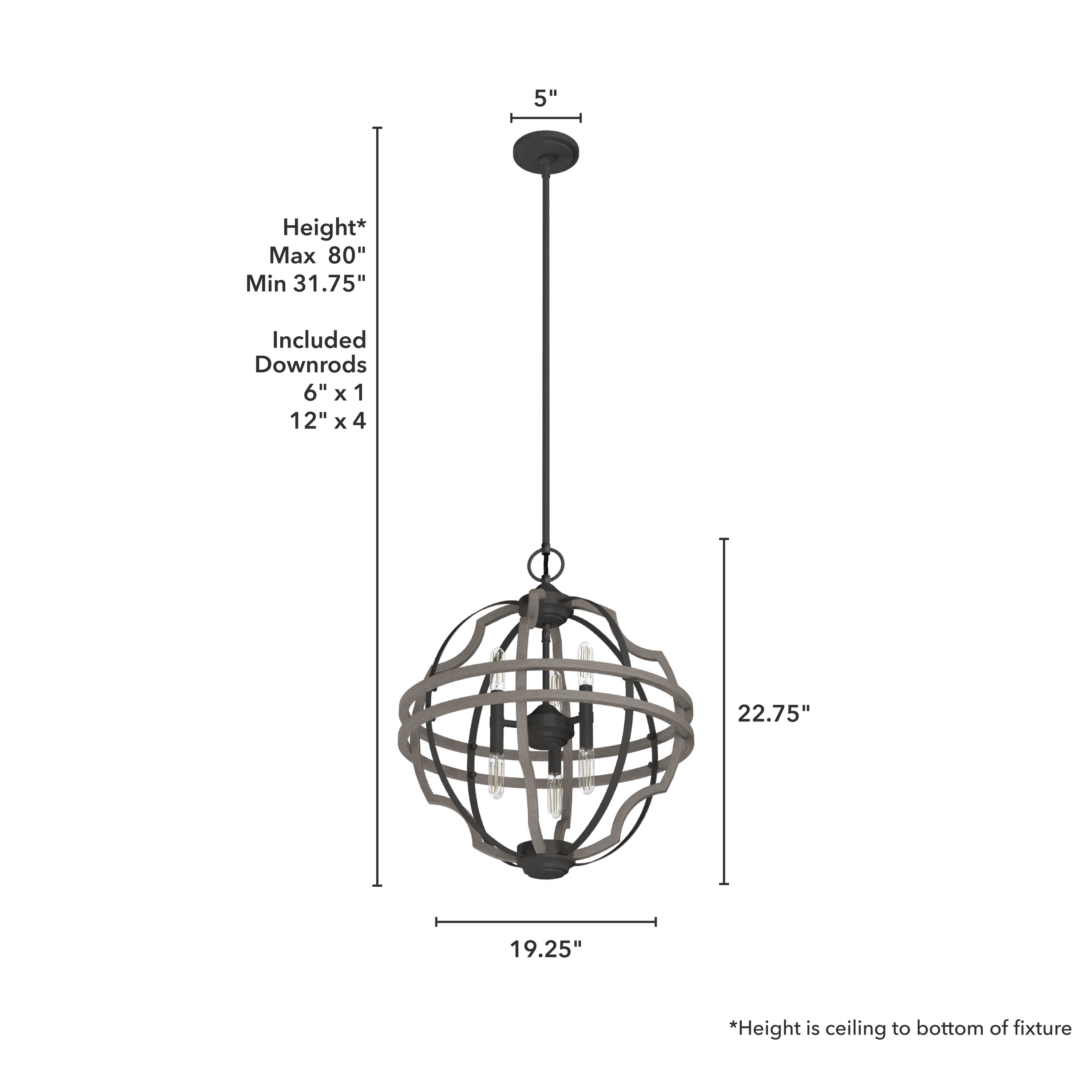 Stone Creek Noble Bronze Globe Pendant with LED Lights