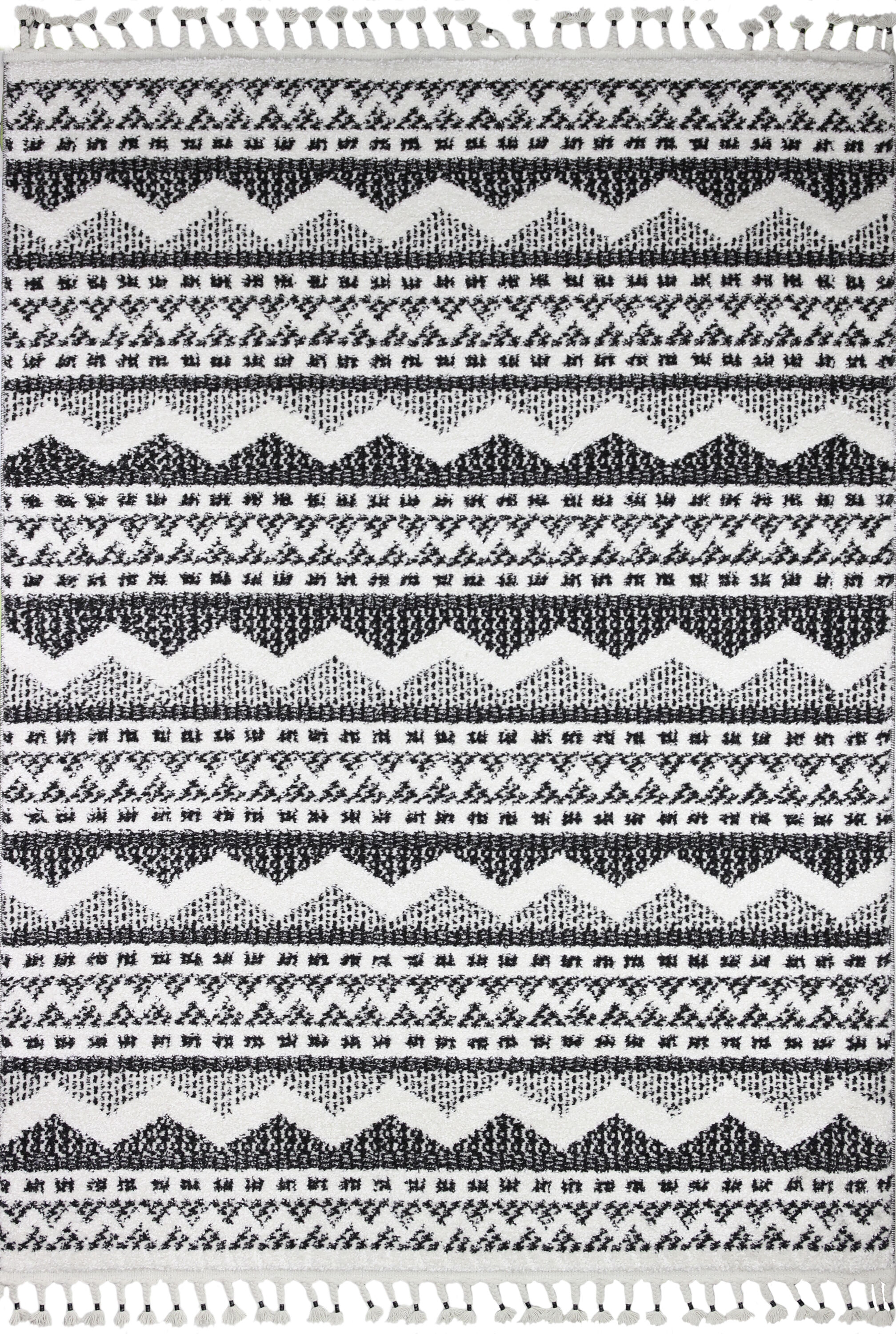 Bashian 649652296340 9 X 12 (ft) Ivory/Black Indoor Geometric Moroccan Area Rug