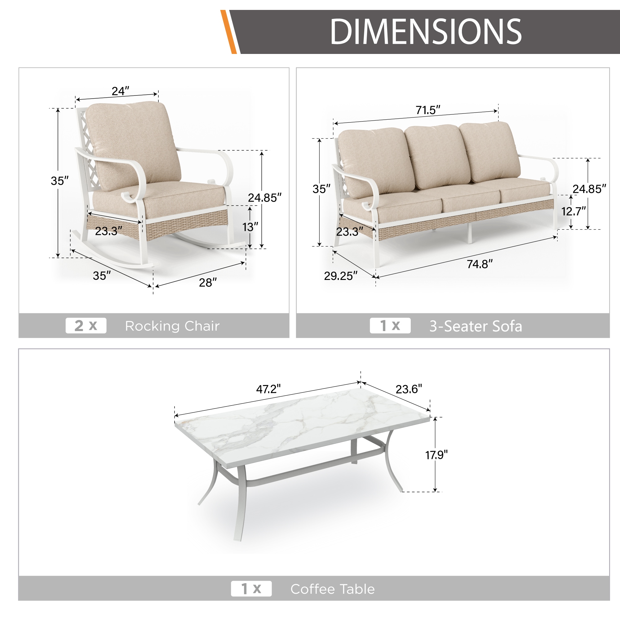 Sunshine Valley CP002-02-5-BE Patio-Conversation-Sets - View #9