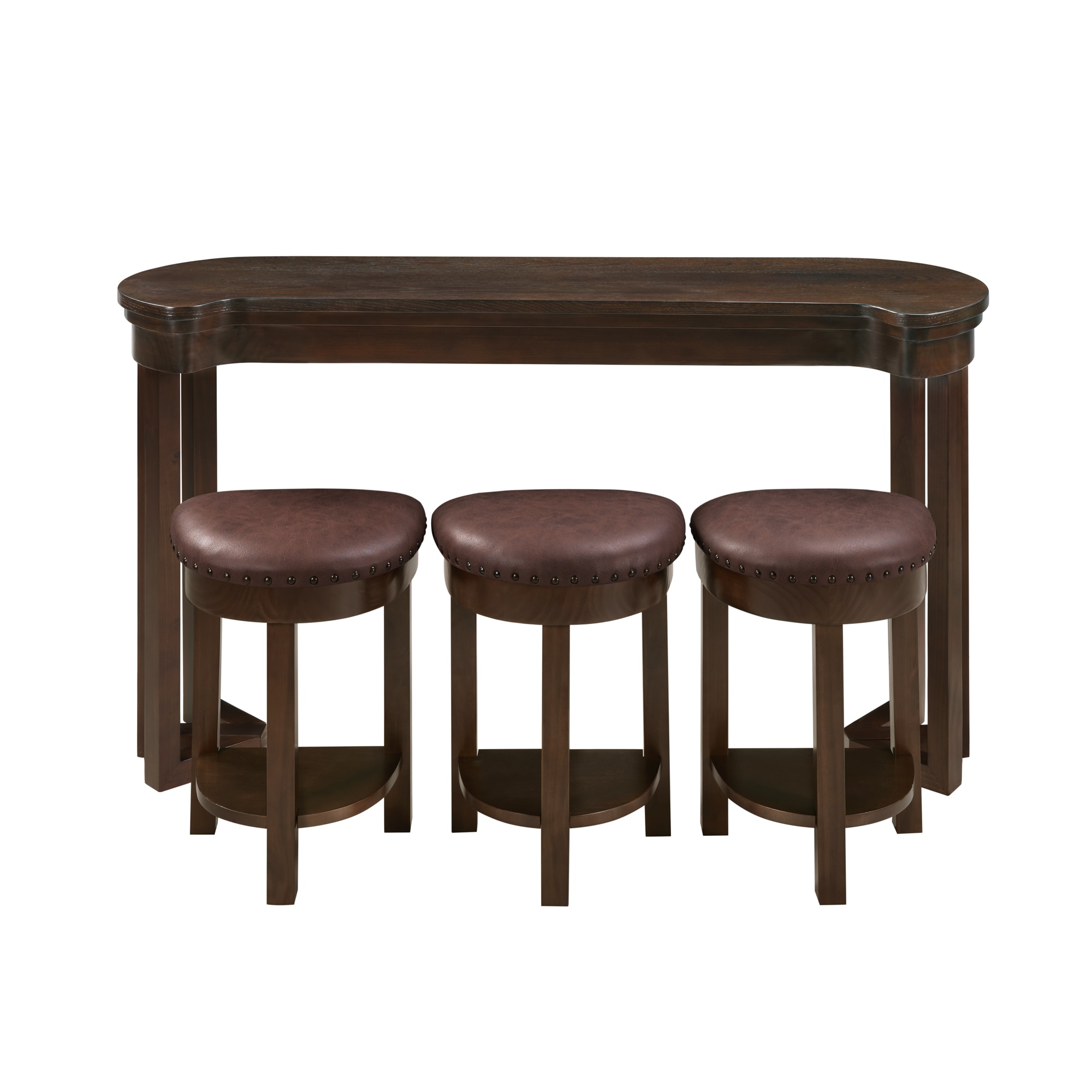 Bybafun Espresso Rustic Dining Room Set with Rectangular Table ( Seats 3 )