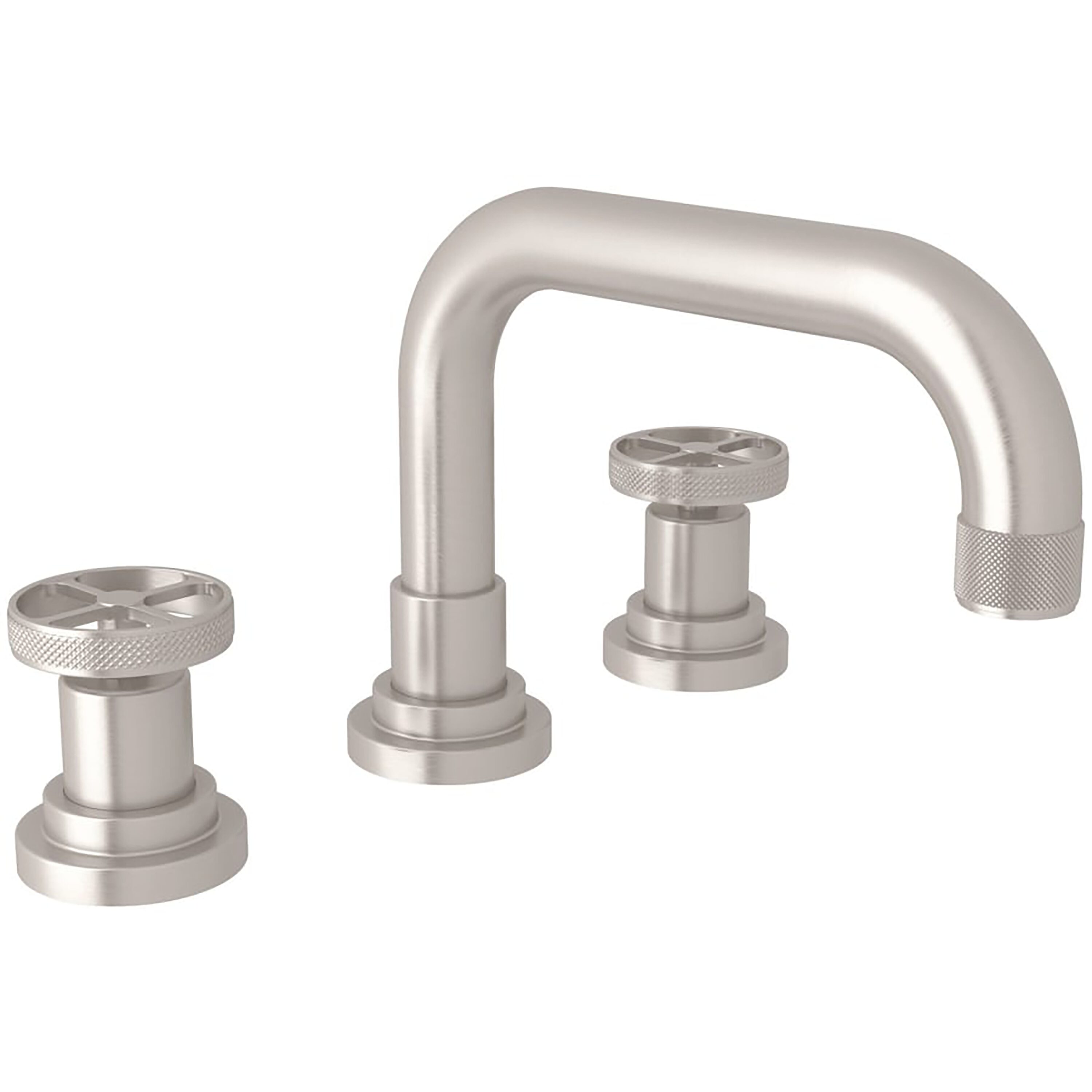 Rohl A3318IWSTN-2 Satin Nickel Widespread 2-handle Low-arc Residential Handle Bathroom Sink Faucet with Drain