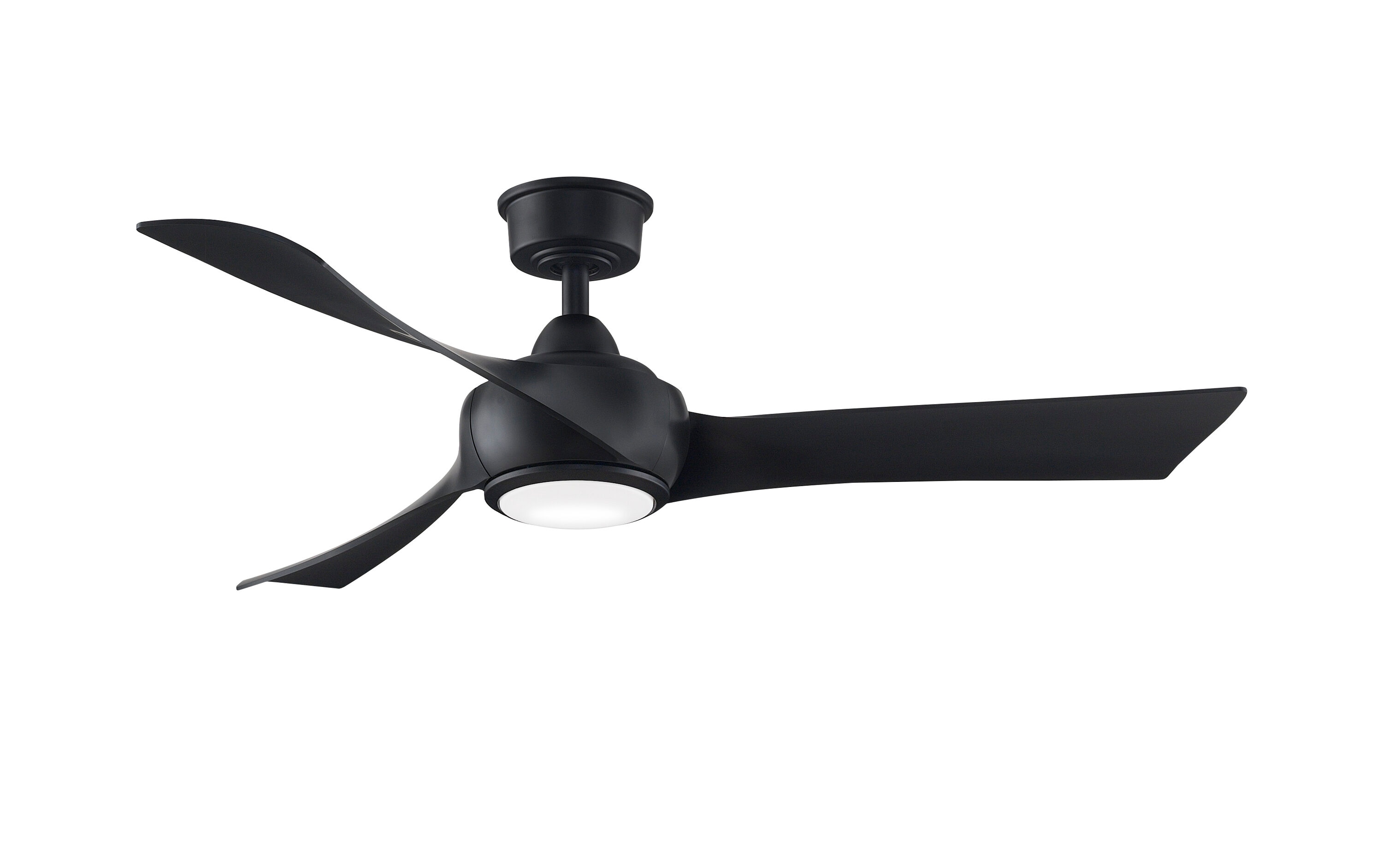 Fanimation Wrap Custom 52-in Black Color-changing Integrated LED Indoor/Outdoor Smart Ceiling Fan with Light and Remote (3-Blade) FPD8530BL-52BL-LK Sansujyuku sansujyuku.com