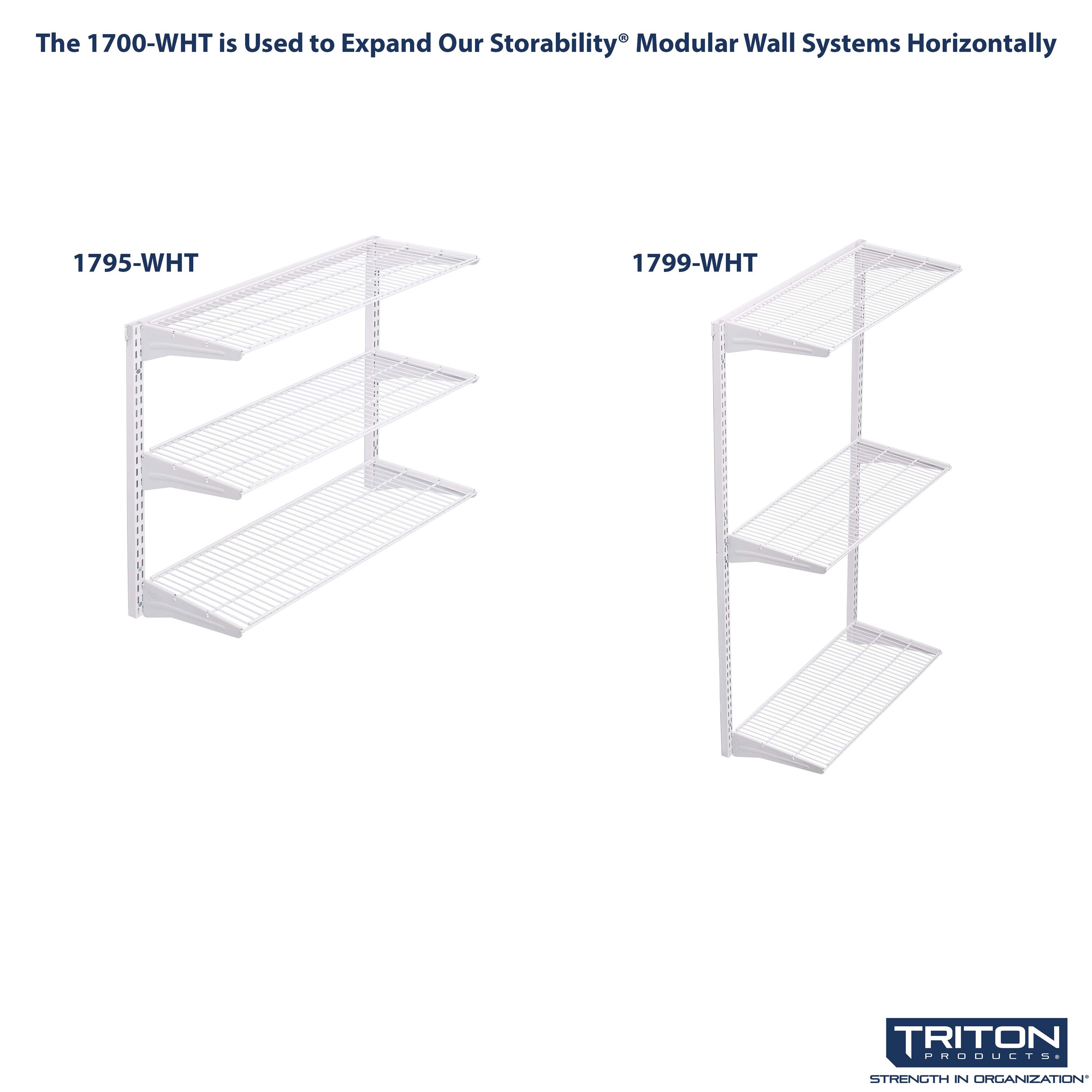 Triton Products 1700-WHT Wire-Closet-Hardware - View #3