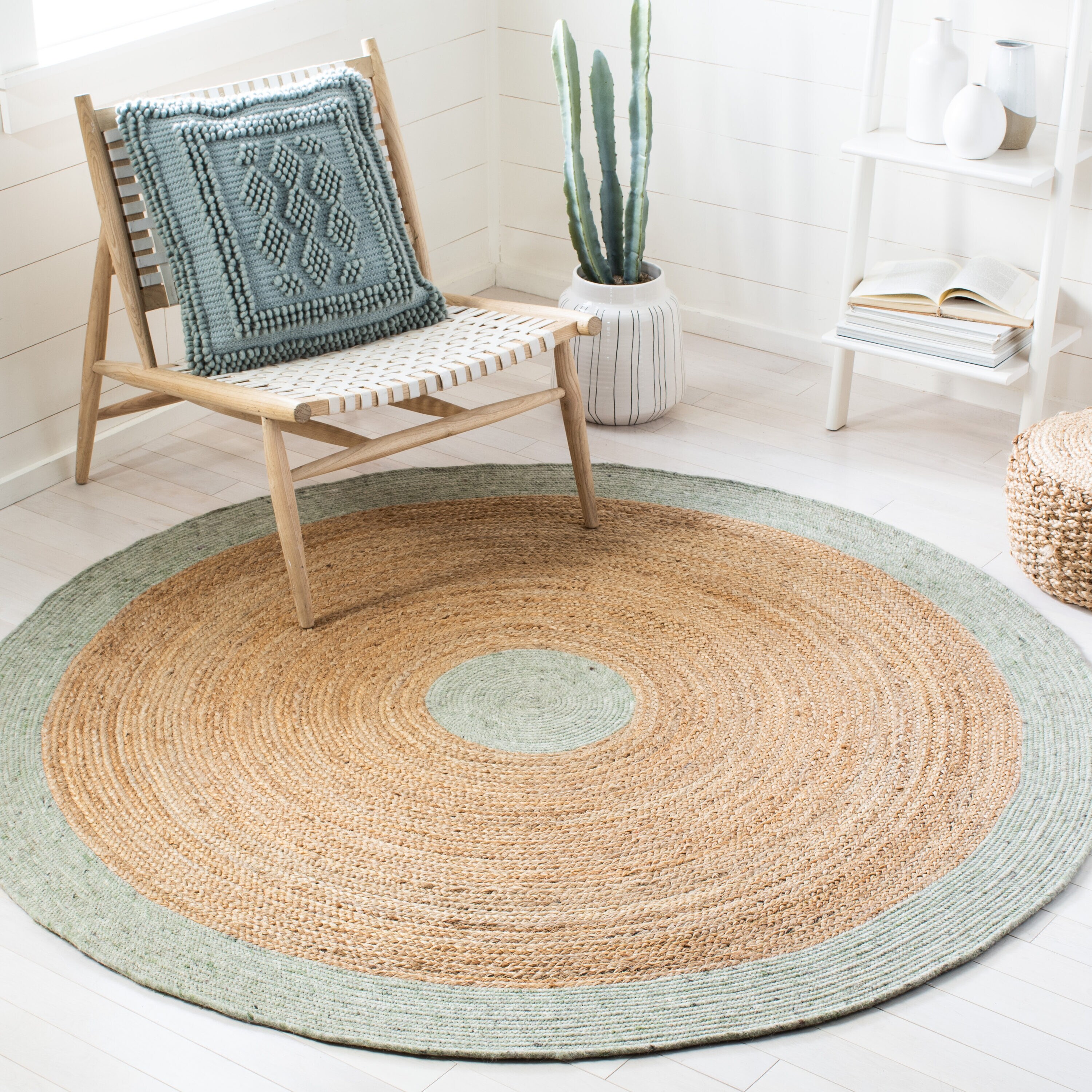  Braided 910 Sage/Gold Bohemian 5ft x 5ft Round Rug