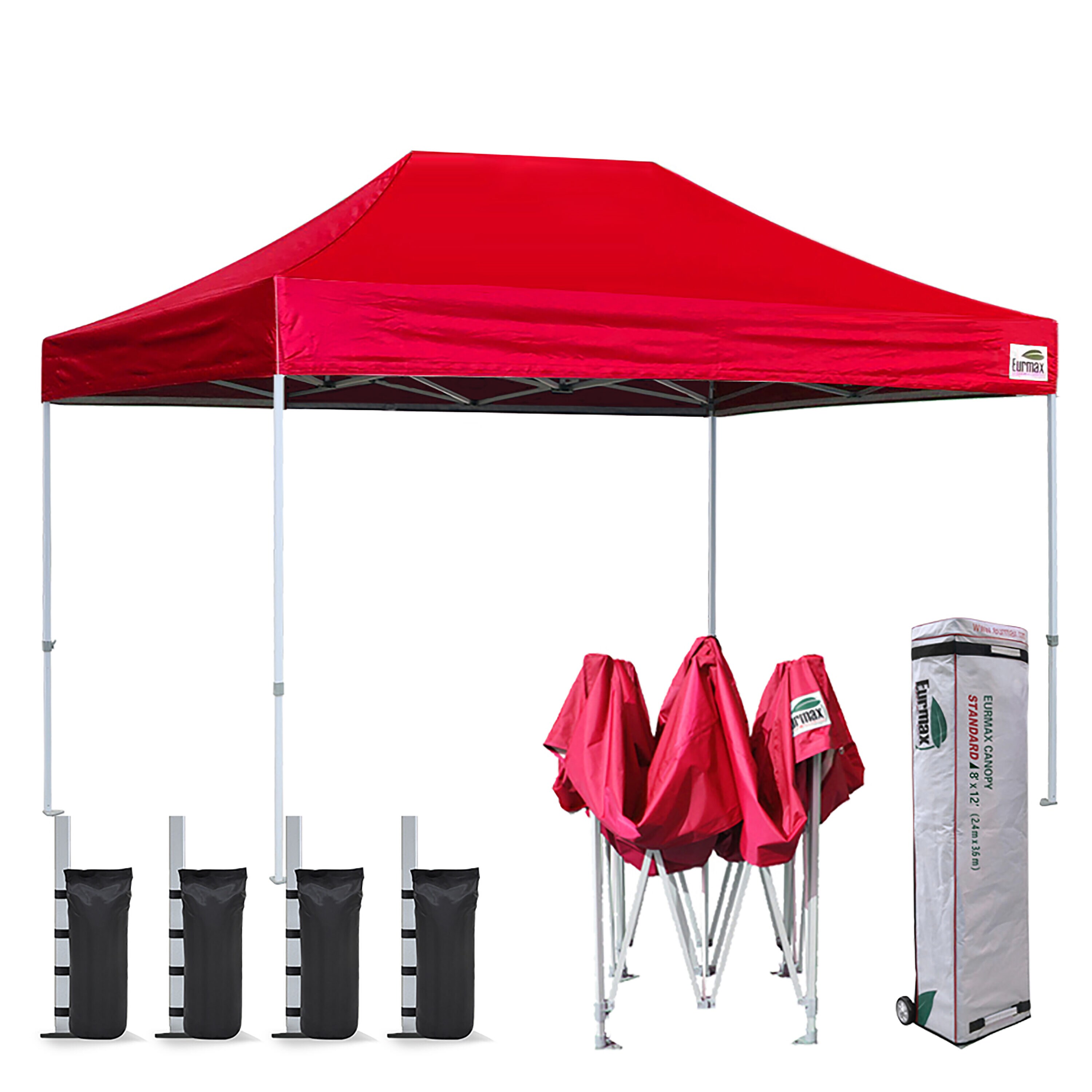 Eurmax 12 ft x 8 ft Rectangle Red Pop up Canopy at Lowes