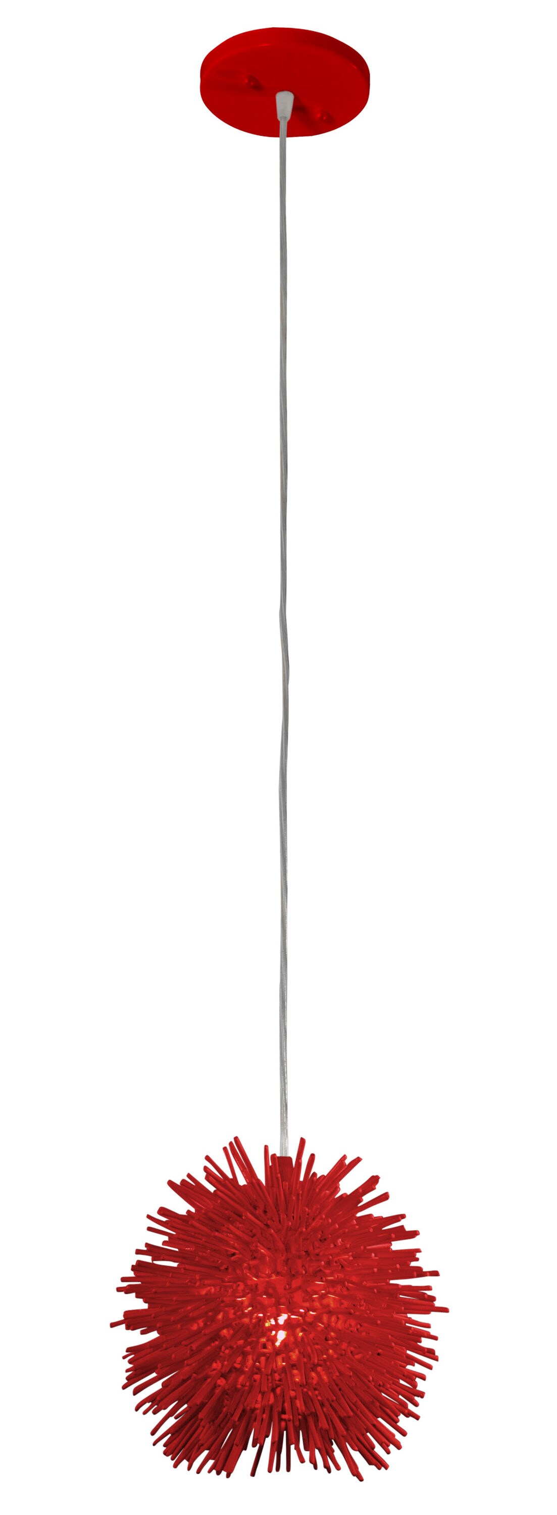 Varaluz 169M01SRE Urchin 1 -Light Super Red Transitional Dome Mini Hanging Pendant light