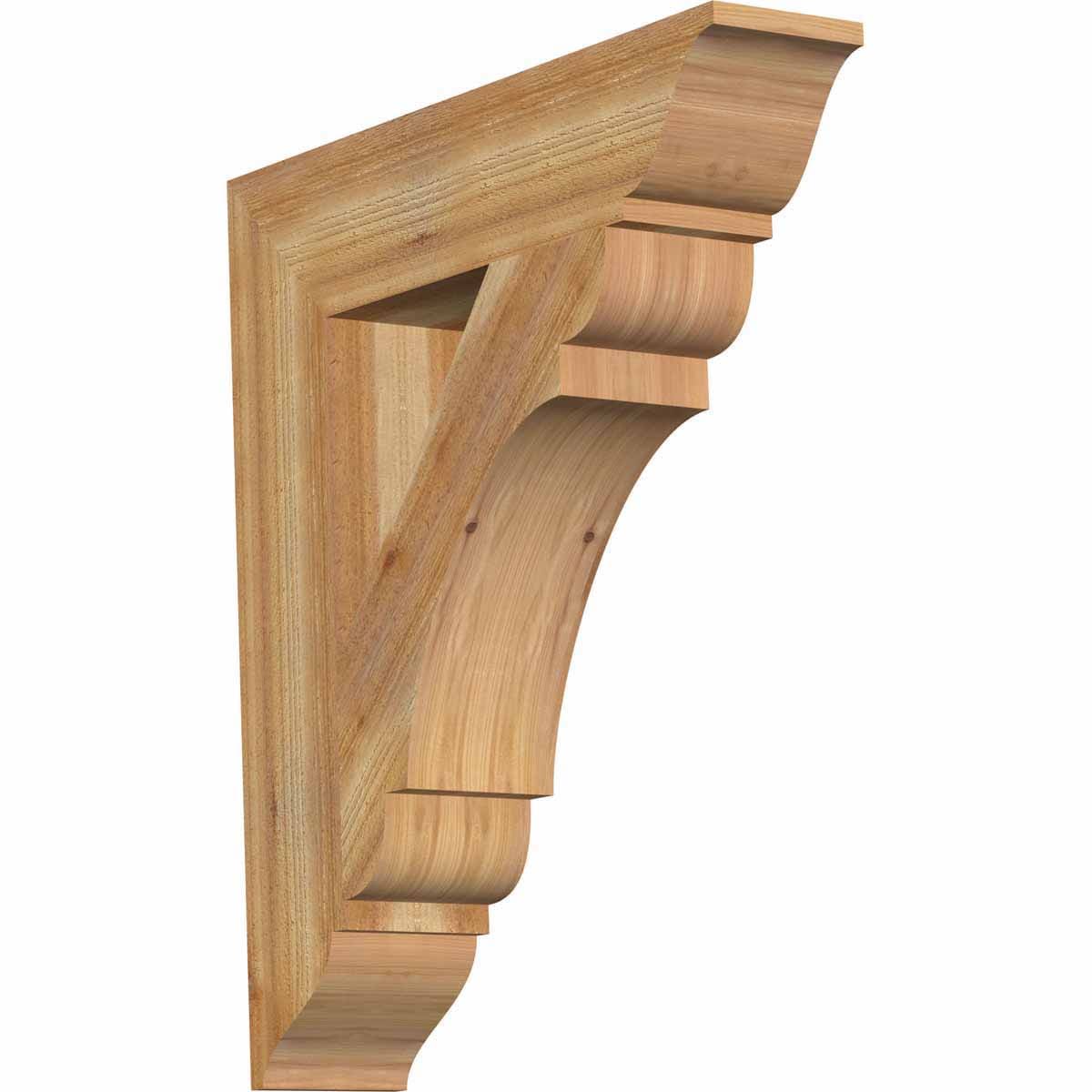Ekena Millwork BKT06X28X32OLY01RWR Olympic traditional rough sawn 6-in x 28-in x 32-in Western red cedar Brown Wood Standard bracket