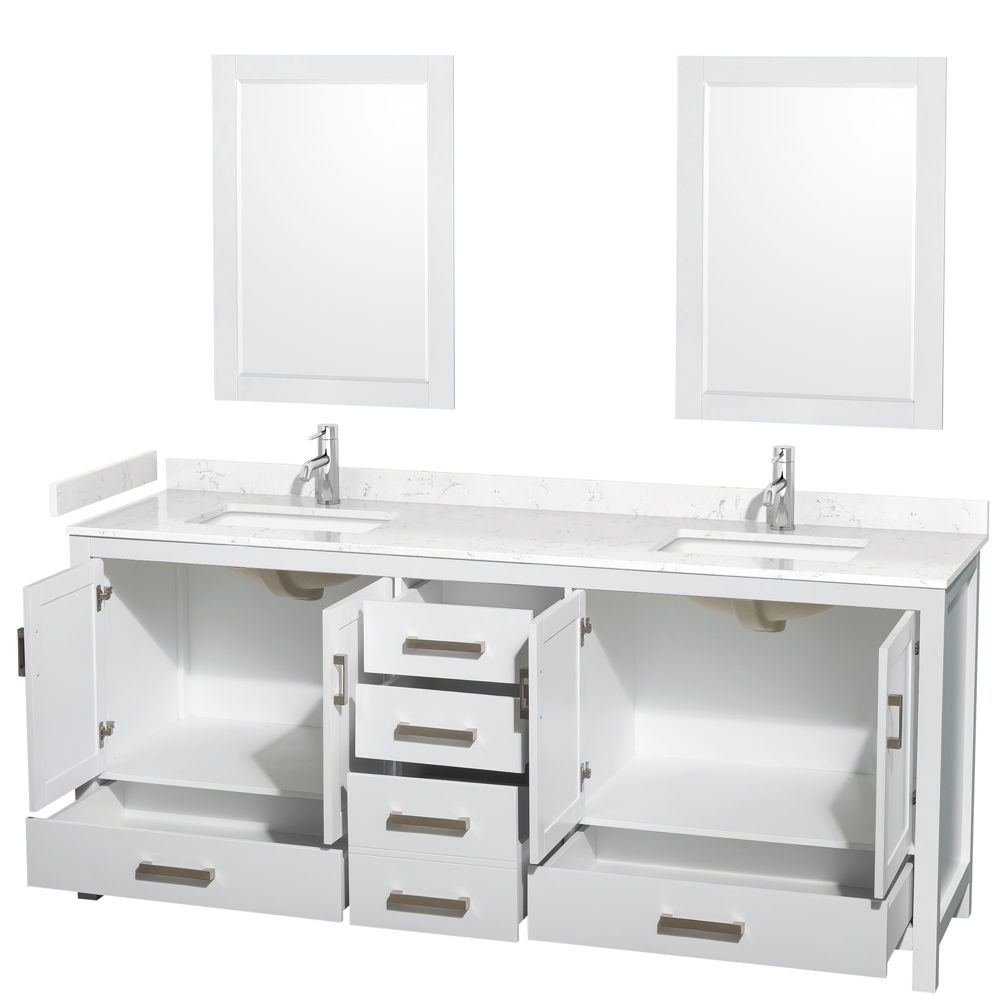 Wyndham Collection WCS141480DWHC2UNSM24 Bath-Vanity-Combo - View #2