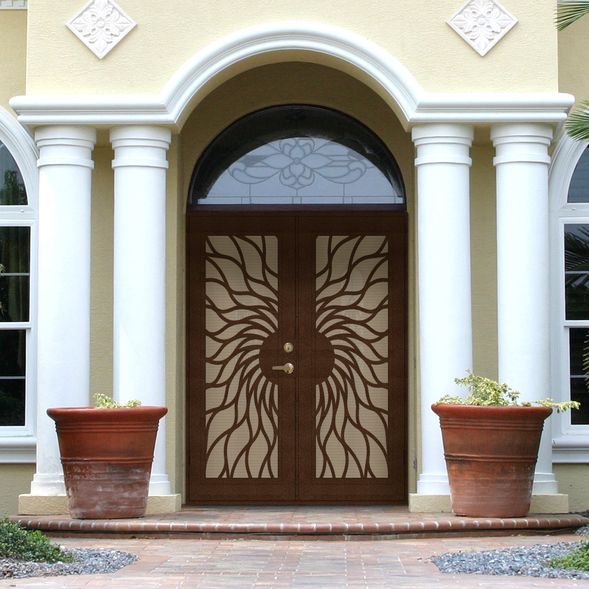 TITAN Premium Aluminum Security Door 60-in x 80-in Copper Aluminum ...