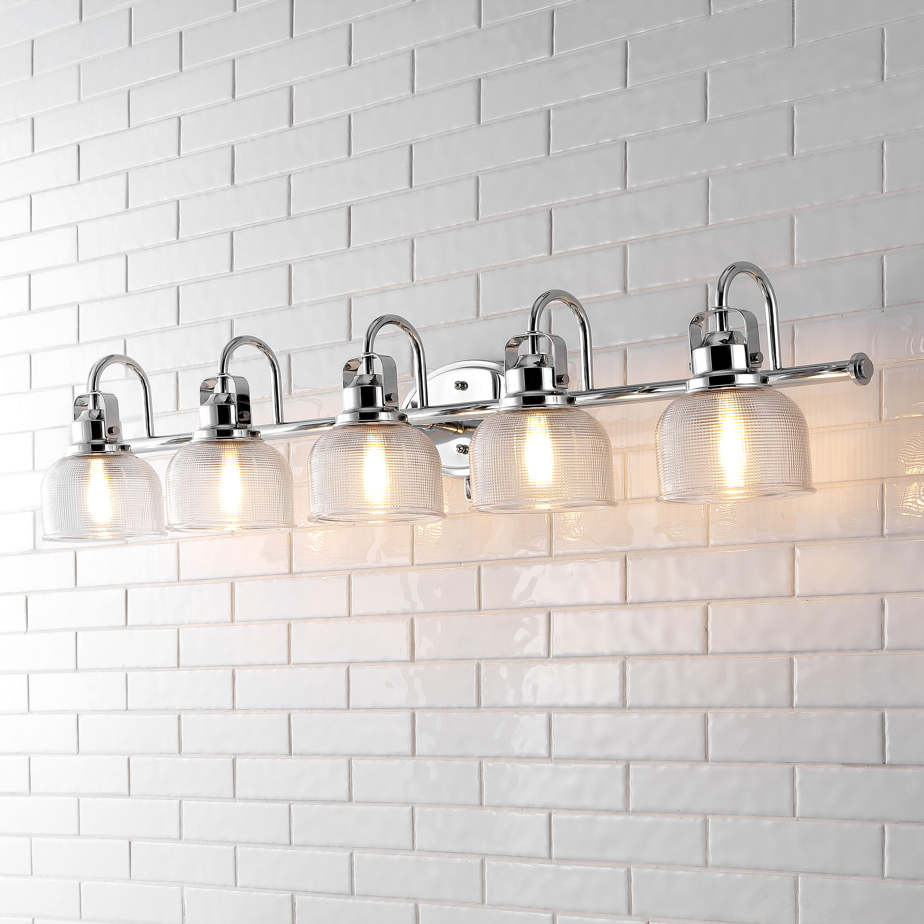 JONATHAN  Y JYL7903A Virginia Metal/Glass Classic 42.75-in 5 -Light Chrome Traditional Vanity light