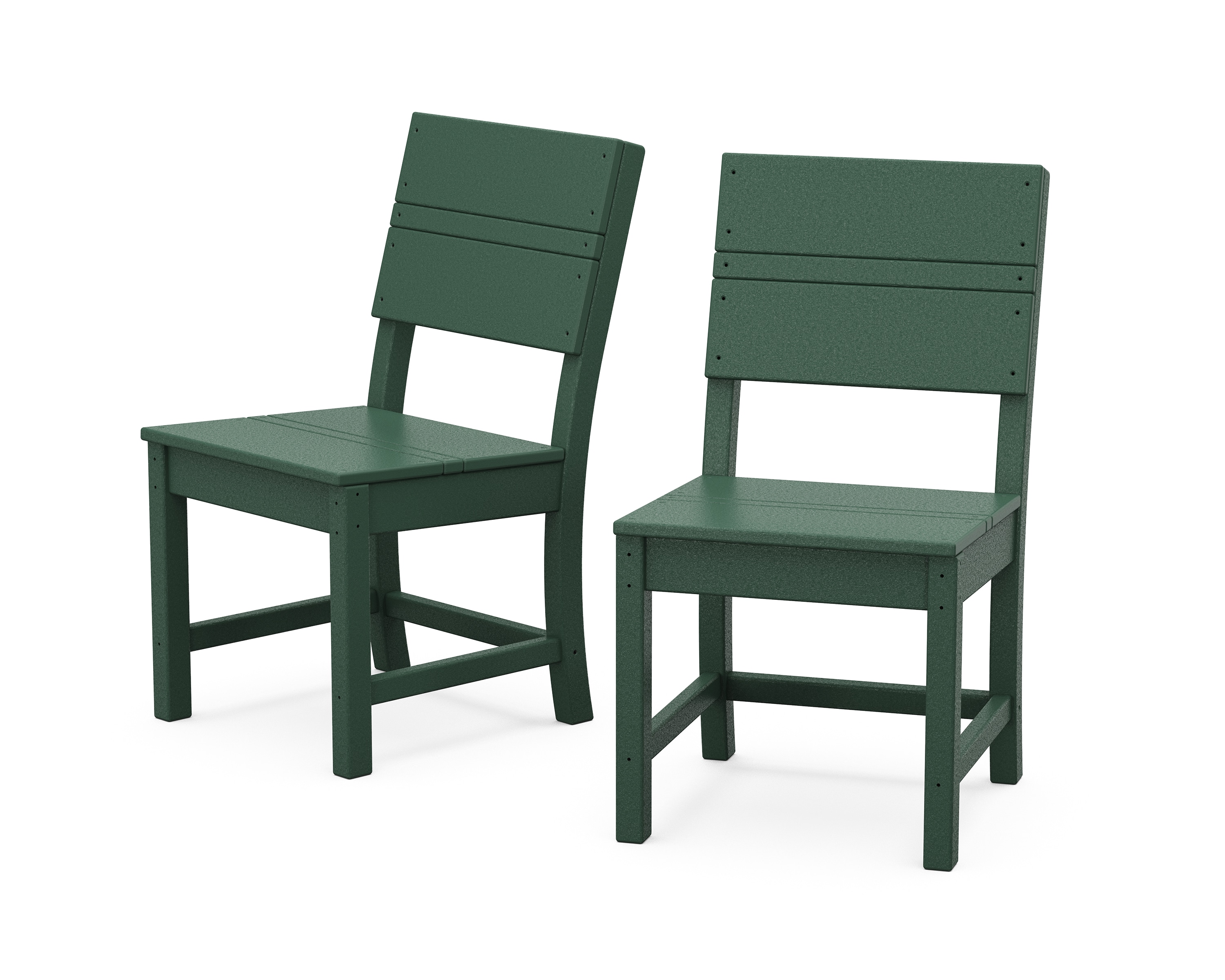 Origin 21 by POLYWOOD PK02-ORD100-GR Irving Set of 2 Green HDPE Frame Stationary Dining Chair with Slat Seat