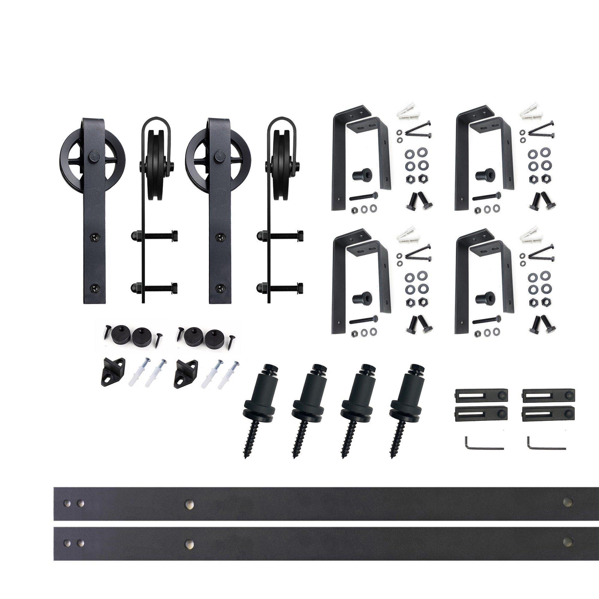 HOMACER 48-in Brushed Nickel Indoor Diamond Double Bypass Barn Door Hardware Kit LX3DNZ048C Sansujyuku sansujyuku.com