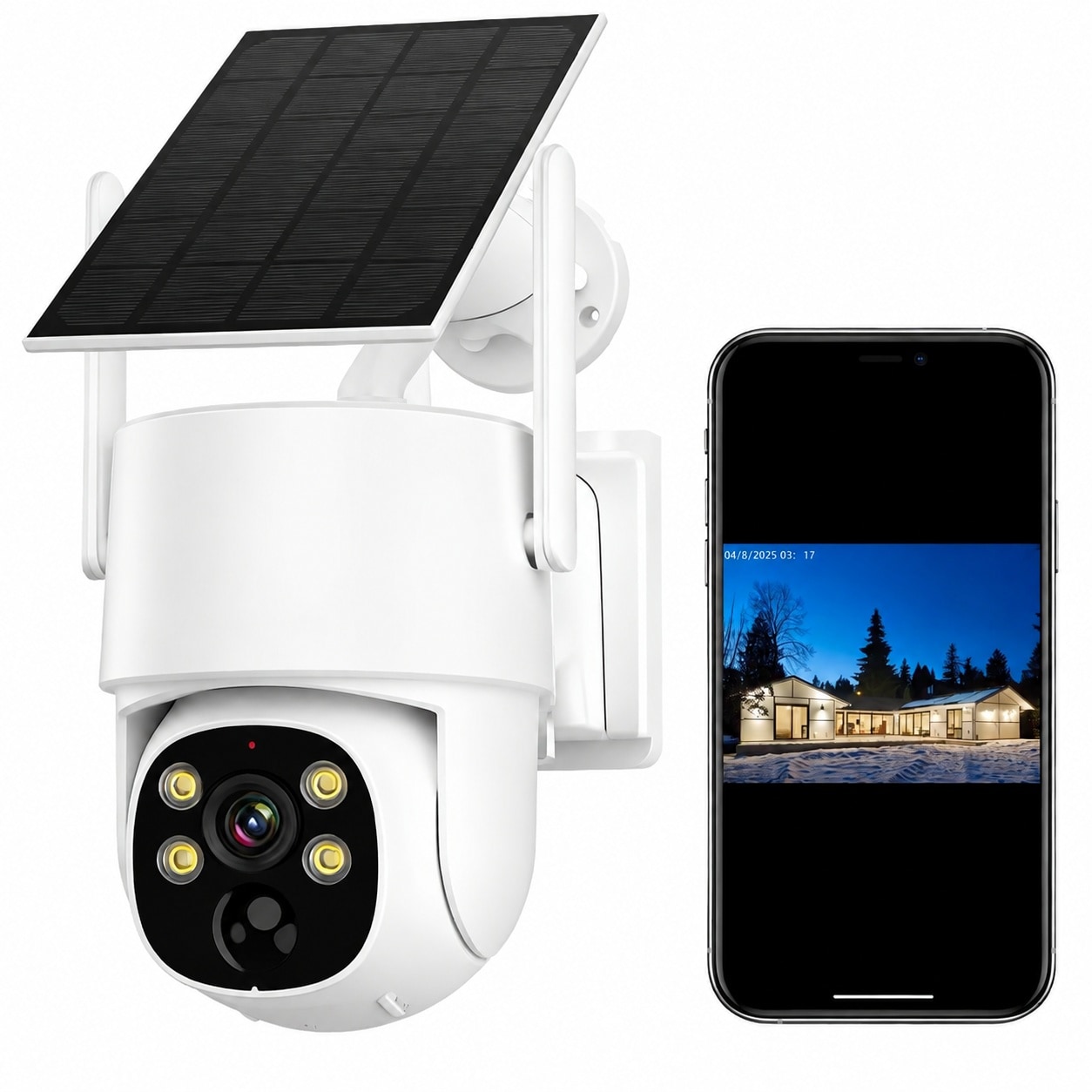 Adrinfly  Solar Powered Outdoor Security Camera Compatible with Surveillance DVR Kits Wireless and Wirefree Installation durable home and garden