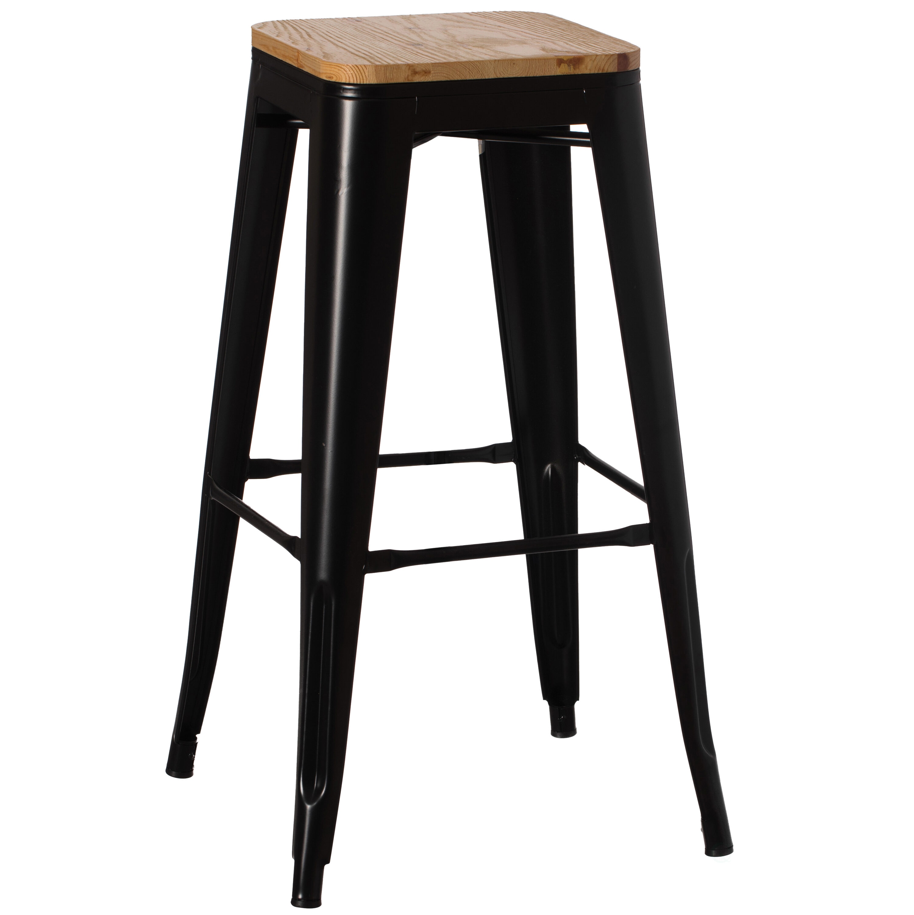 Vintiquewise QI004465.L Brown 30-in H Bar height (28-in to 33-in) Square Seat Metal Bar Stool