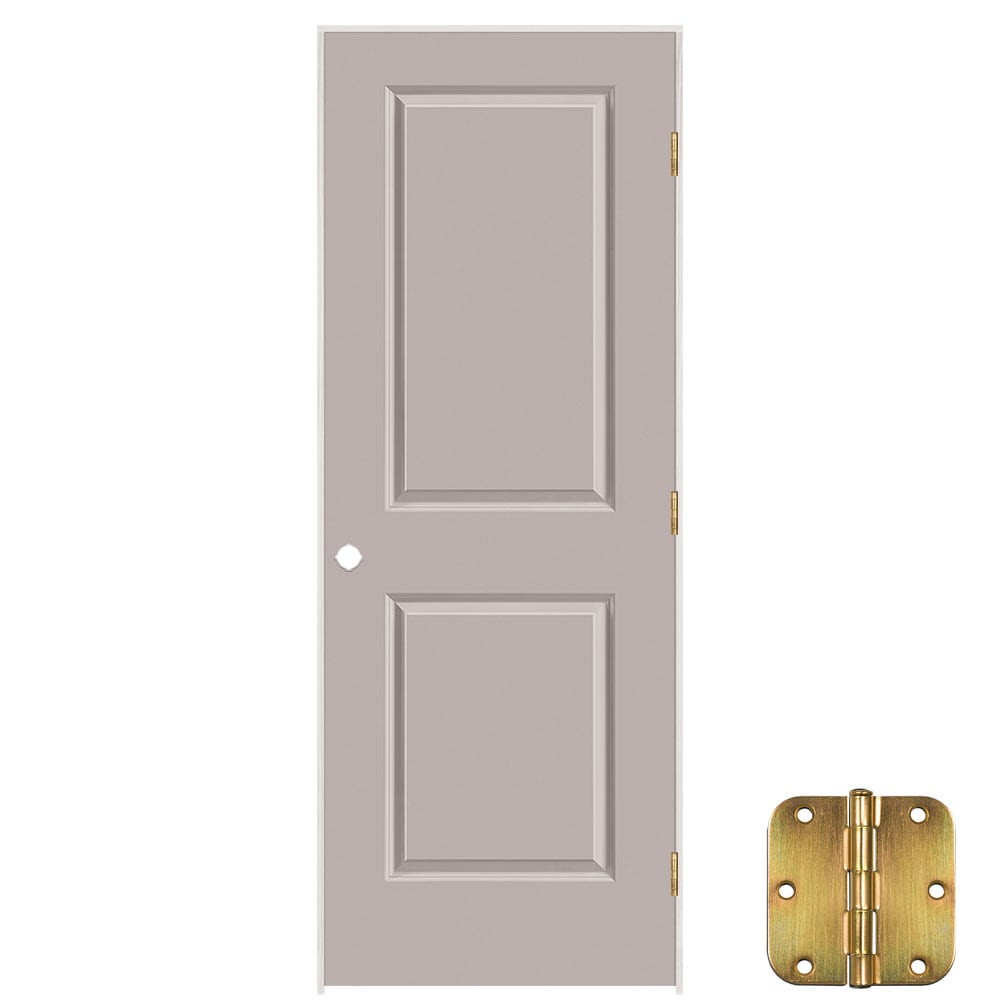 Masonite 30-in x 80-in Driftwood Solid Core 2-panel Left Hand Molded ...