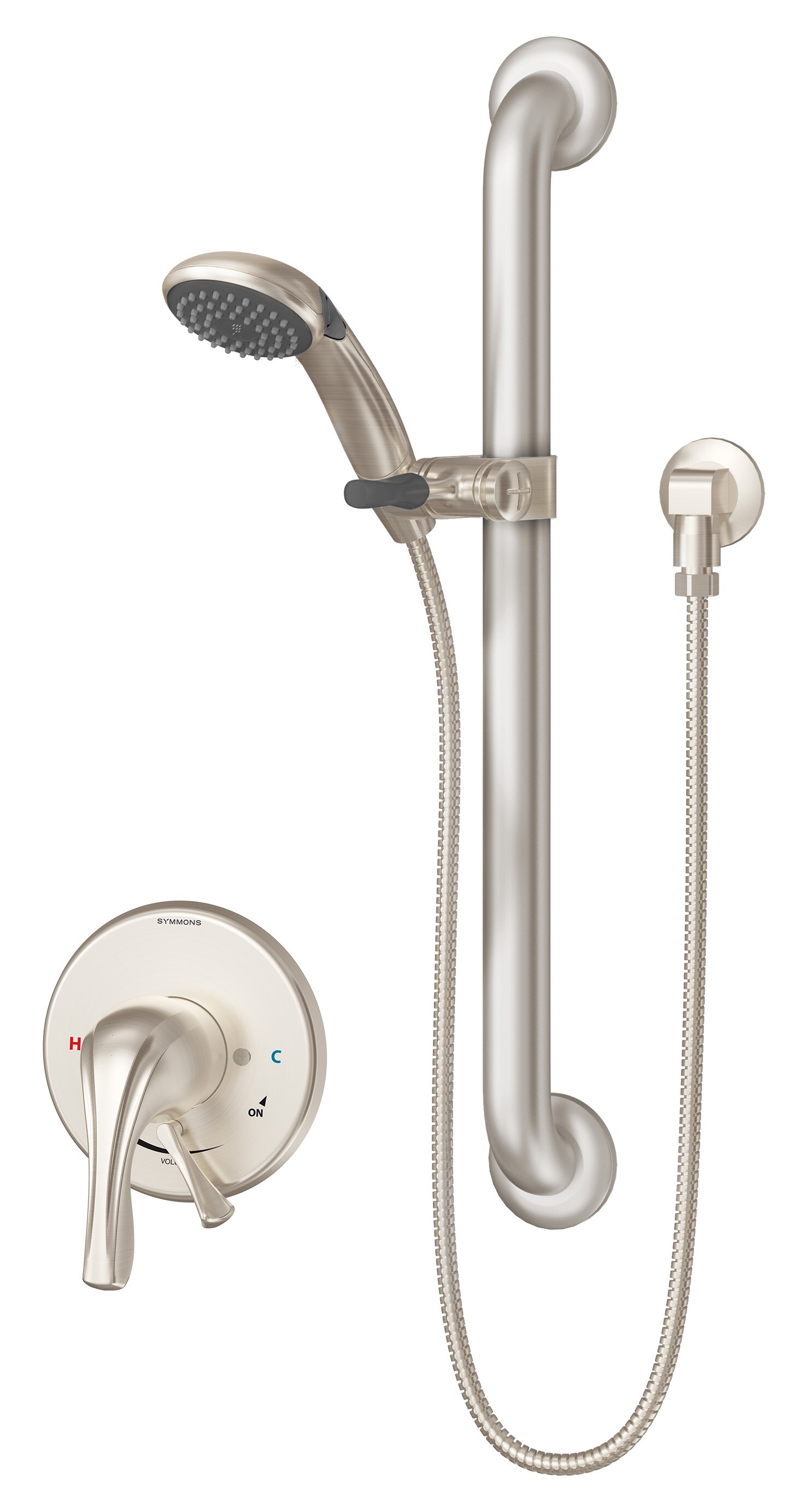 Symmons S-9603-PLR-TRM-STN Origins Satin Nickel 1-handle Single function 3.31-Inches Round Shower Faucet (Valve Not Included)