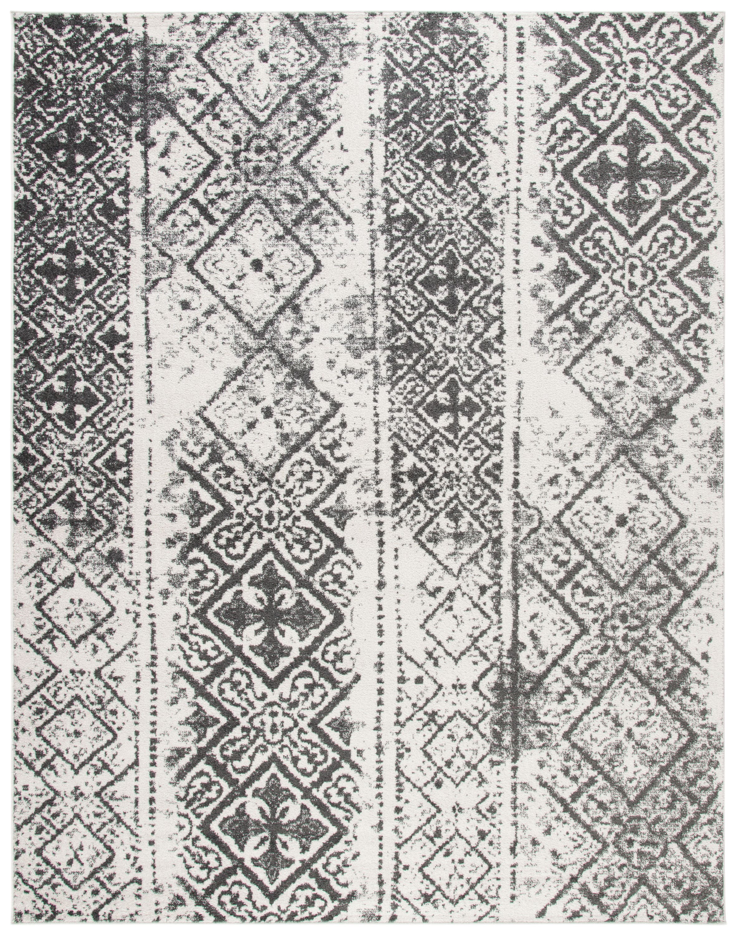 Safavieh ADR111H-8 Adirondack 8 x 10 (ft) Loomed Polypropylene Silver/Black Rectangular Indoor Distressed/Overdyed Bohemian/Eclectic Area rug