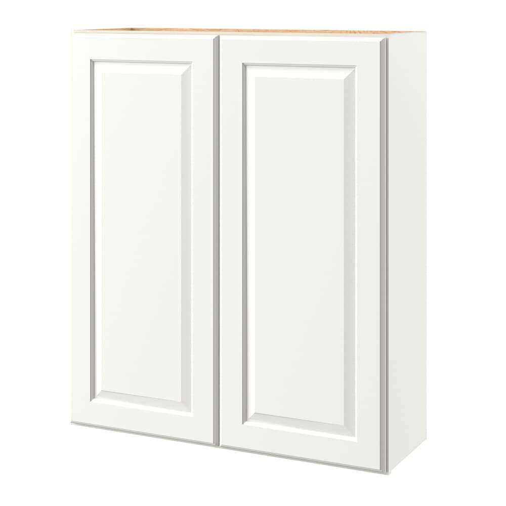 Tilson 36-in W x 42.125-in H x 12-in D Linen Wall Fully Assembled Cabinet (Raised Panel Square Door Style) in White | - allen + roth 362TS