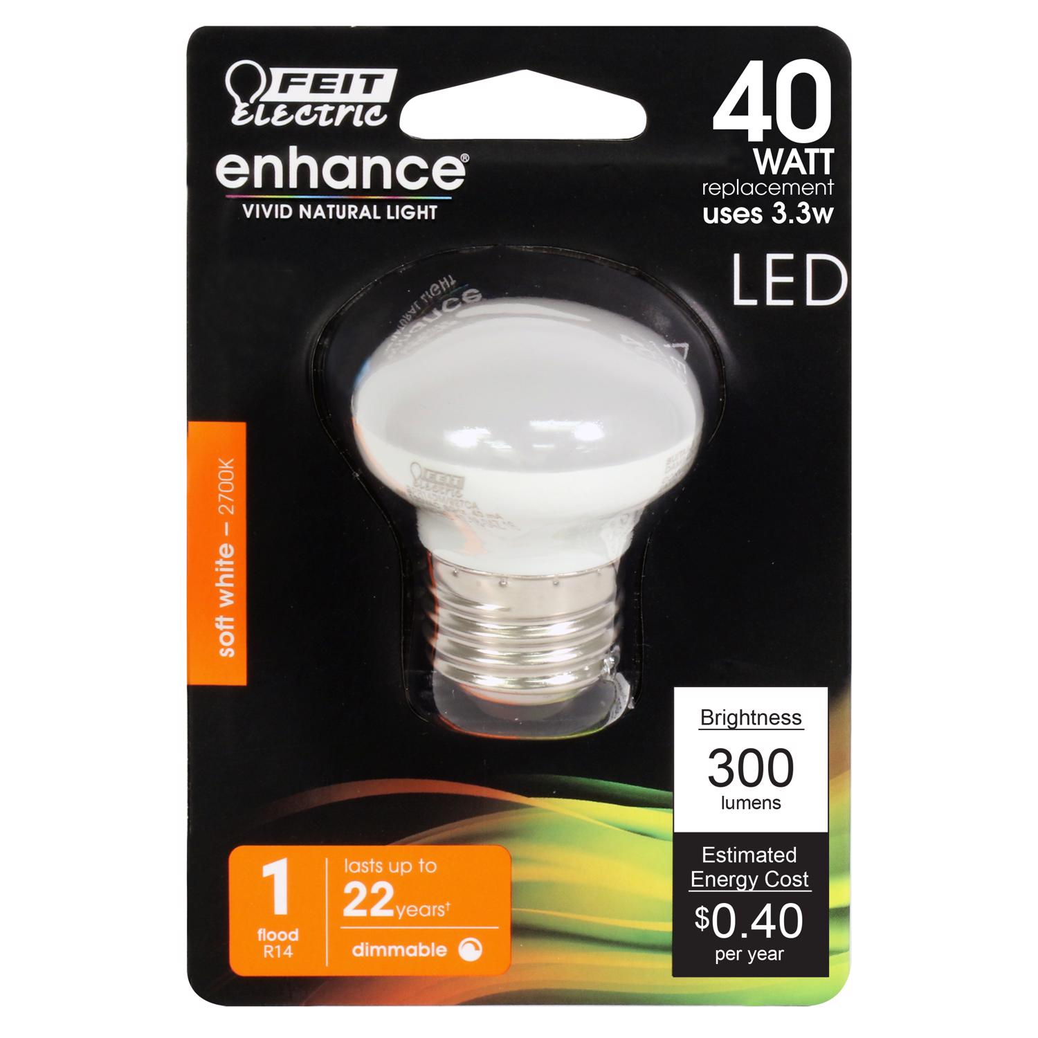 Feit Electric REMOVE - Enhance R14 E26 Medium LED Bulb Soft White 40 ...