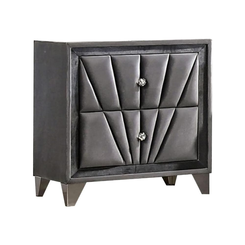 Benzara Gray Bamboo 2 -Drawer 18.13-in W x 28-in H Modern Nightstand