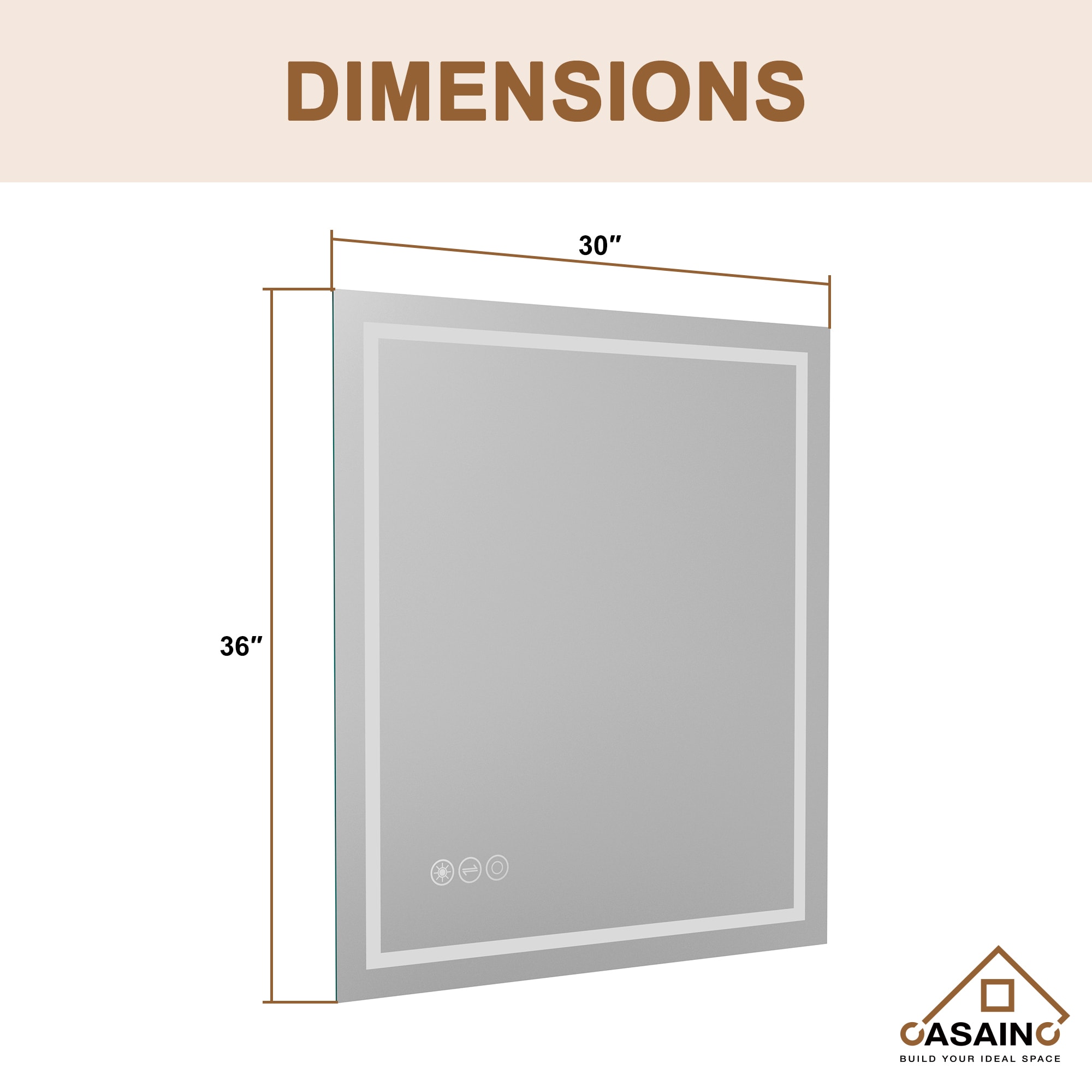 CASAINC MD04-3036SF1 Framed-Bath-Mirrors - View #7